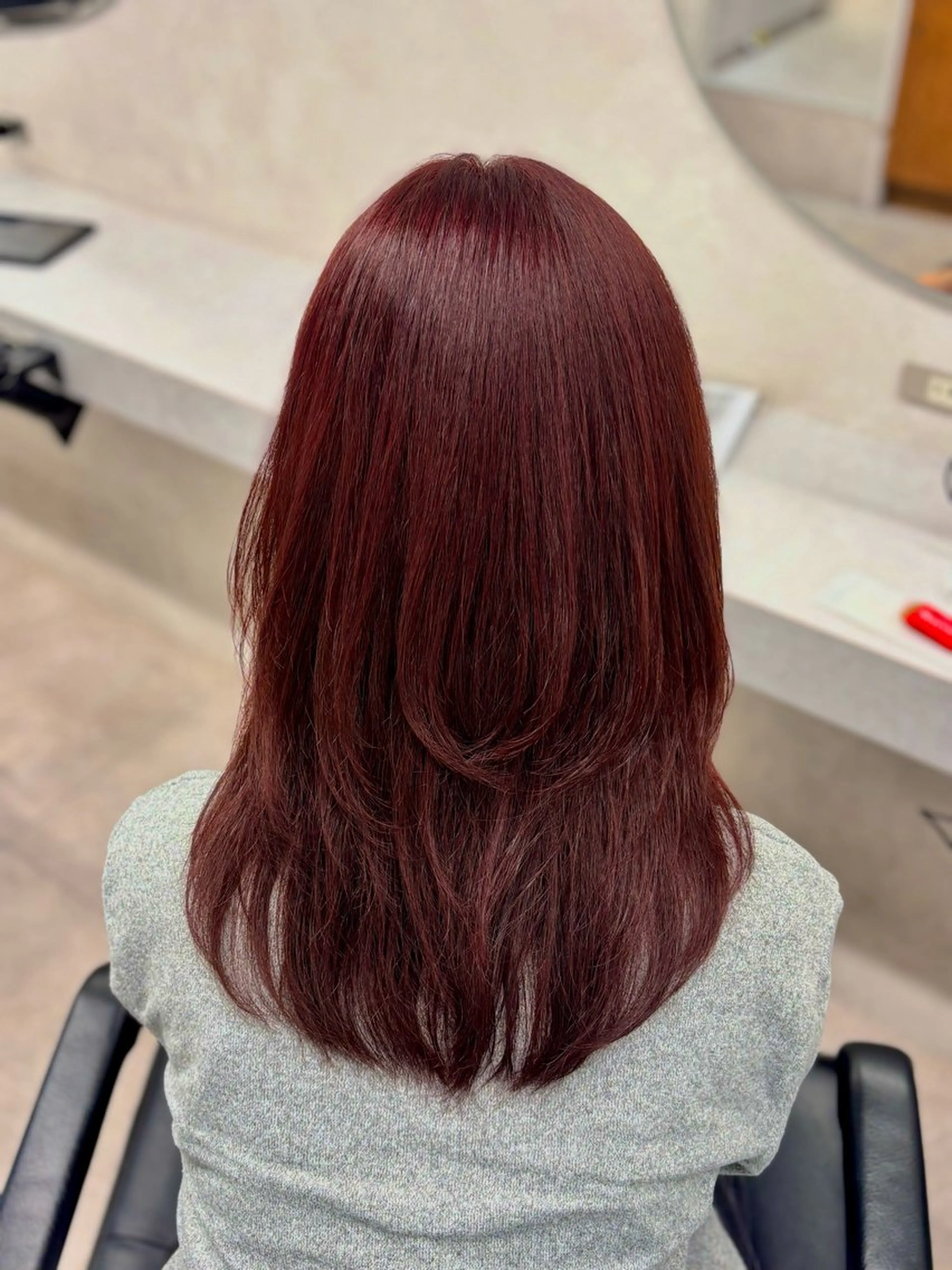 ミディアム カラー レッドカラー ヘアカラー 🔆ハイトーン 🔆AYAKAのヘアスタイル