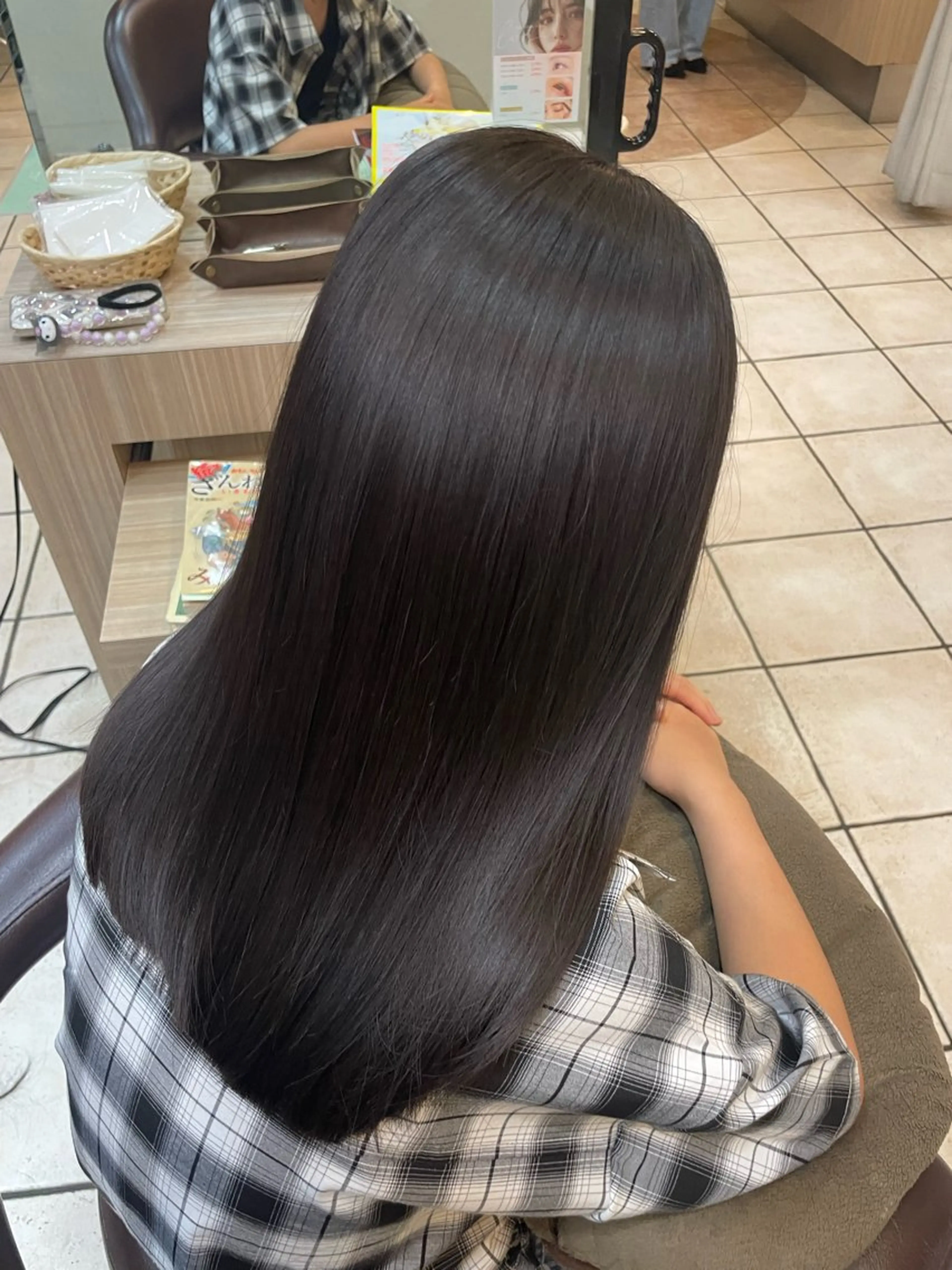 ロング パーマ 髪質改善 トリートメント 岡山駅/髪質改善 透明感カラー🐼のヘアスタイル