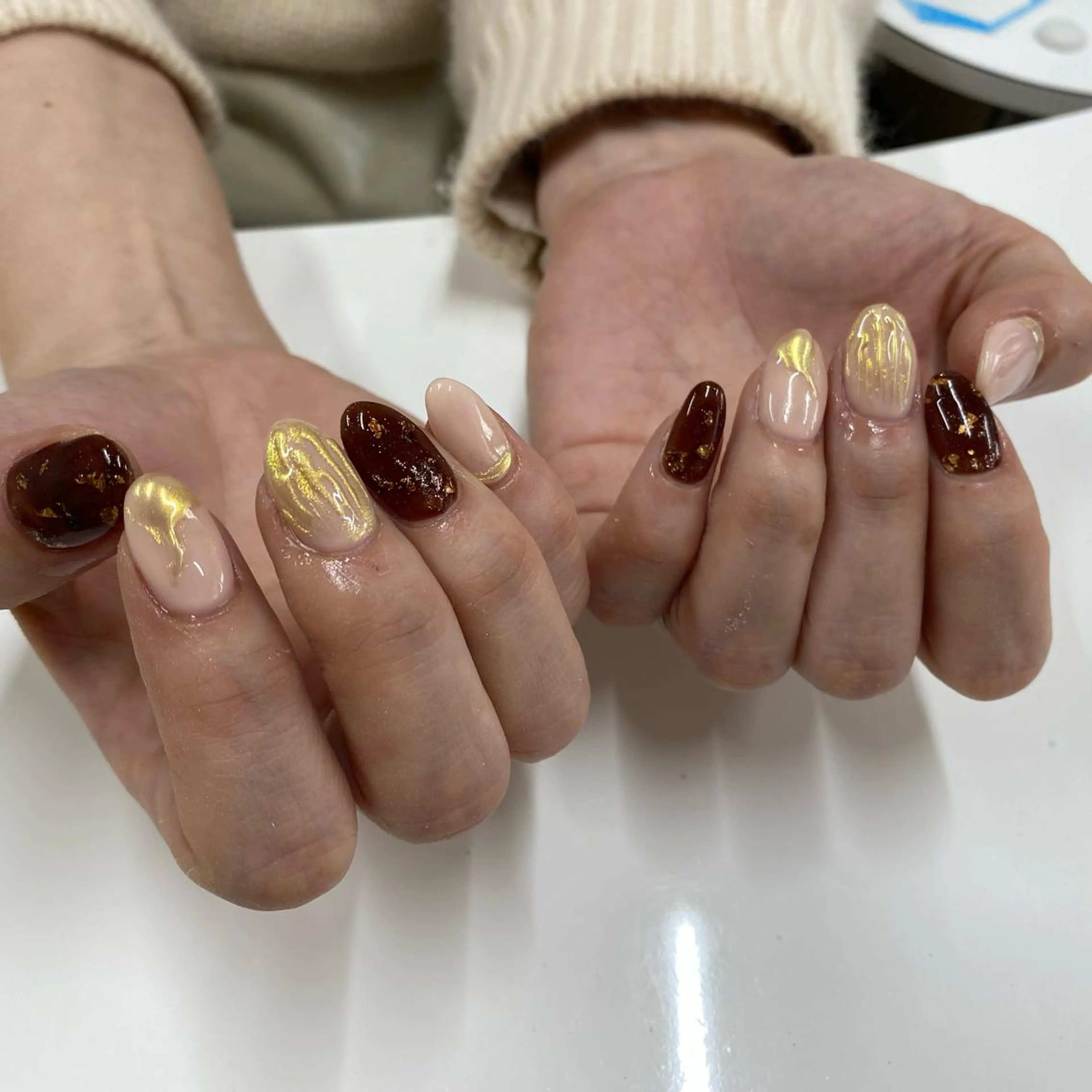 ネイル ミラーネイル ニュアンスネイル Raybeauty marinaのネイルデザイン