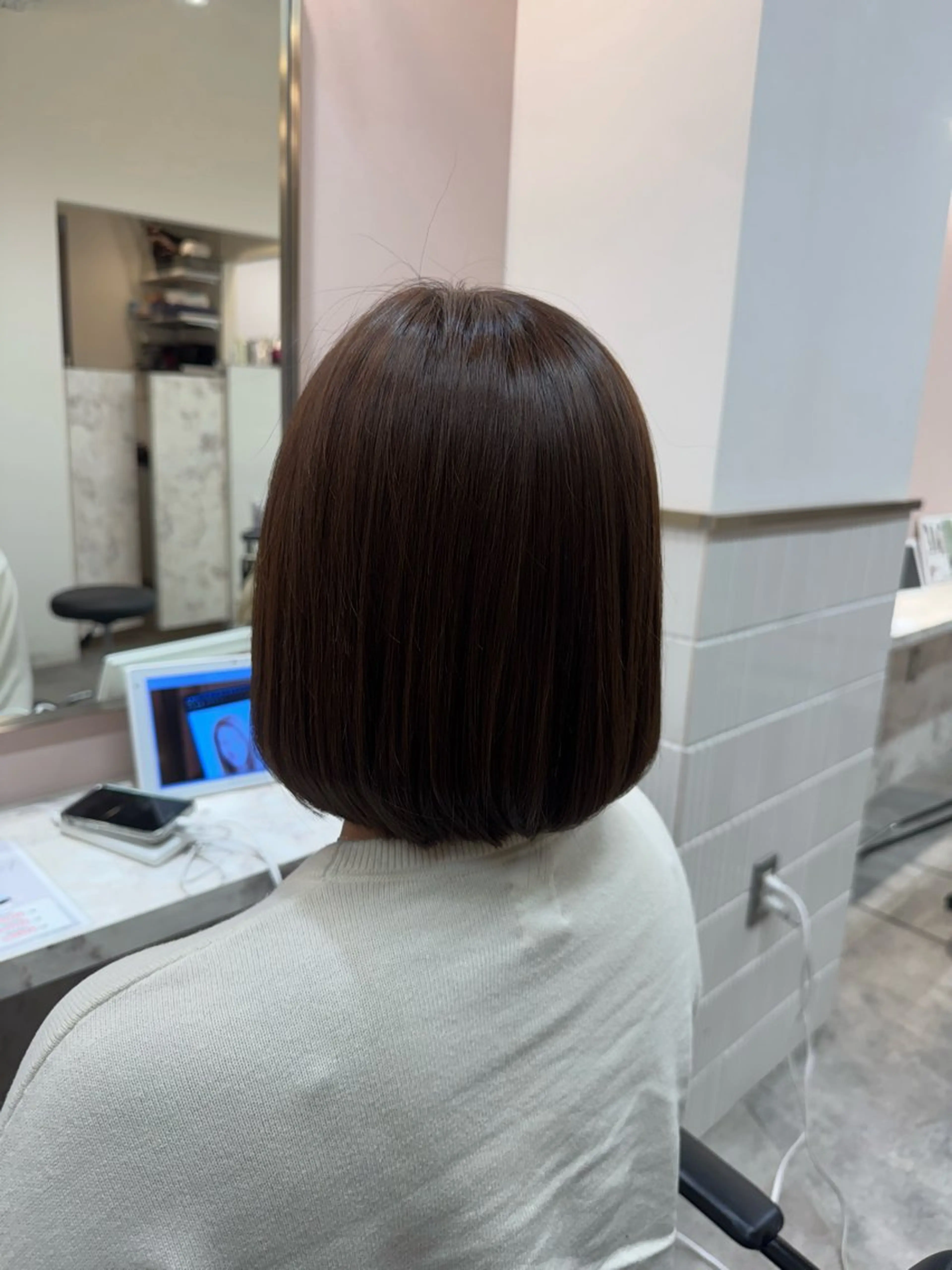 ミディアム 田中俊　縮毛矯正 髪質改善のヘアスタイル