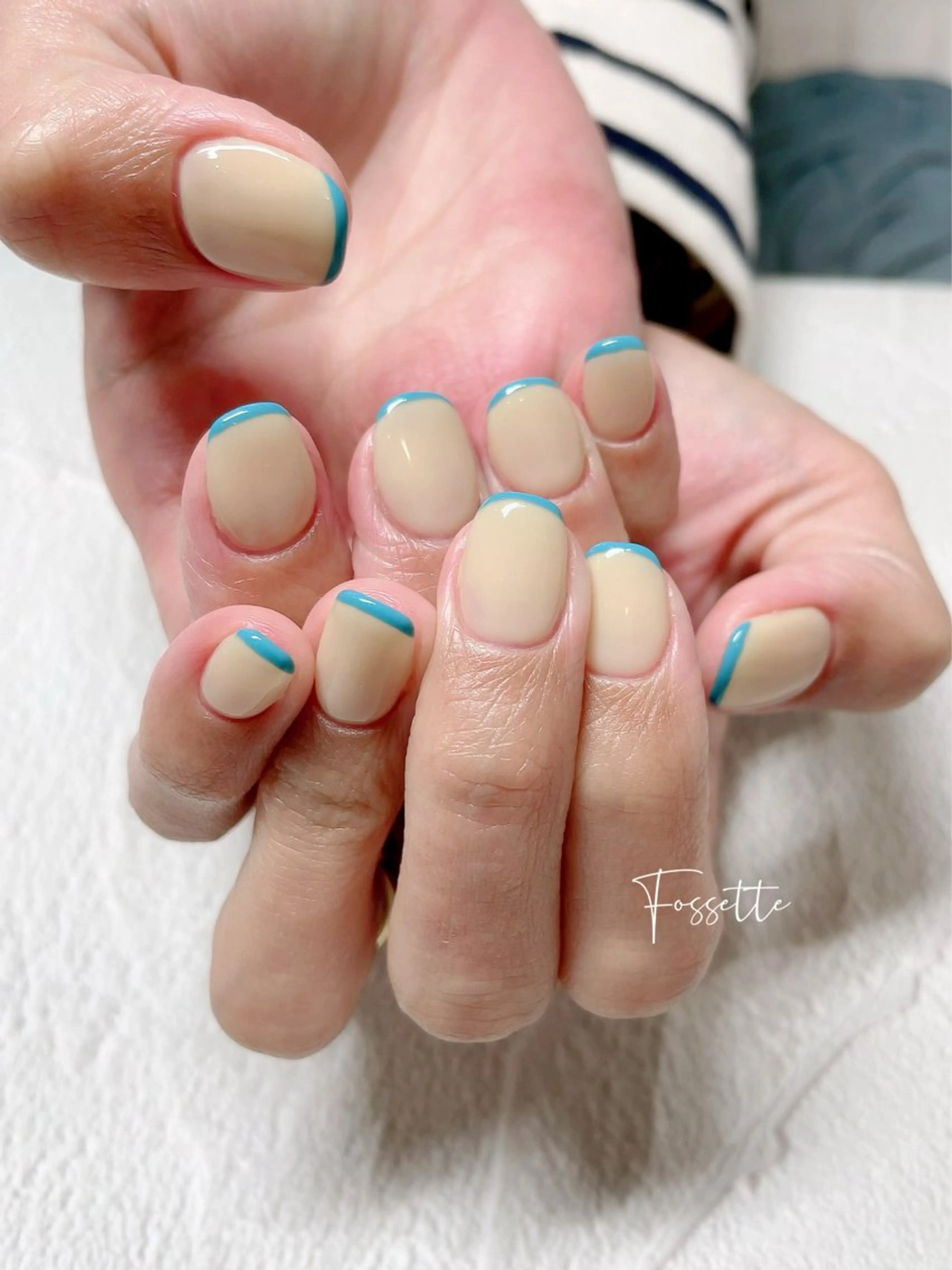 ネイル フレンチネイル ワンカラーネイル ショートネイル シンプルネイル 春ネイル ハンドネイル nailsalon Fossetteのネイルデザイン