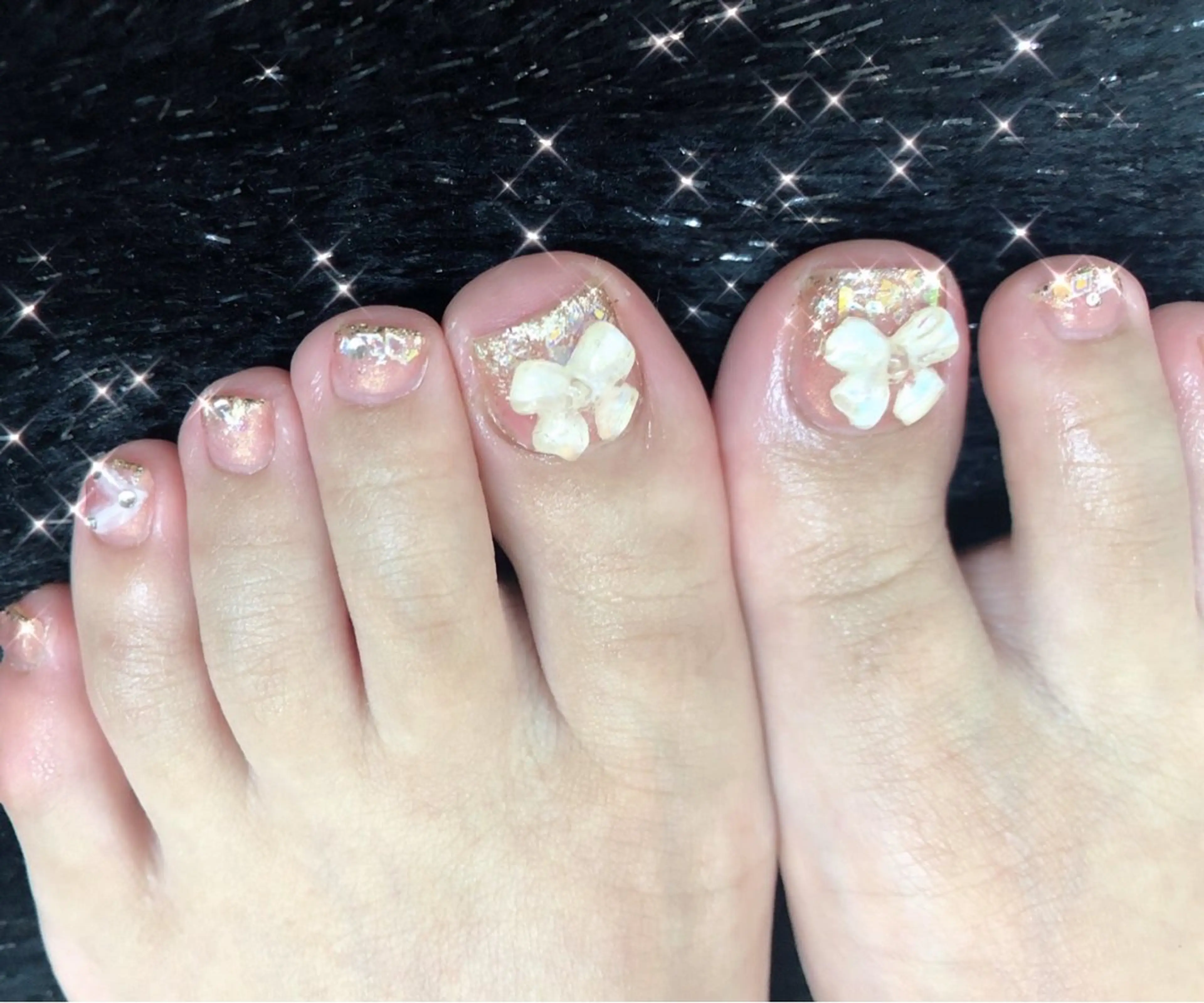 ネイル 長さ出し フットネイル フレンチネイル ジェルネイル 韓国ネイル 大門浜松町 ネイルのネイルデザイン