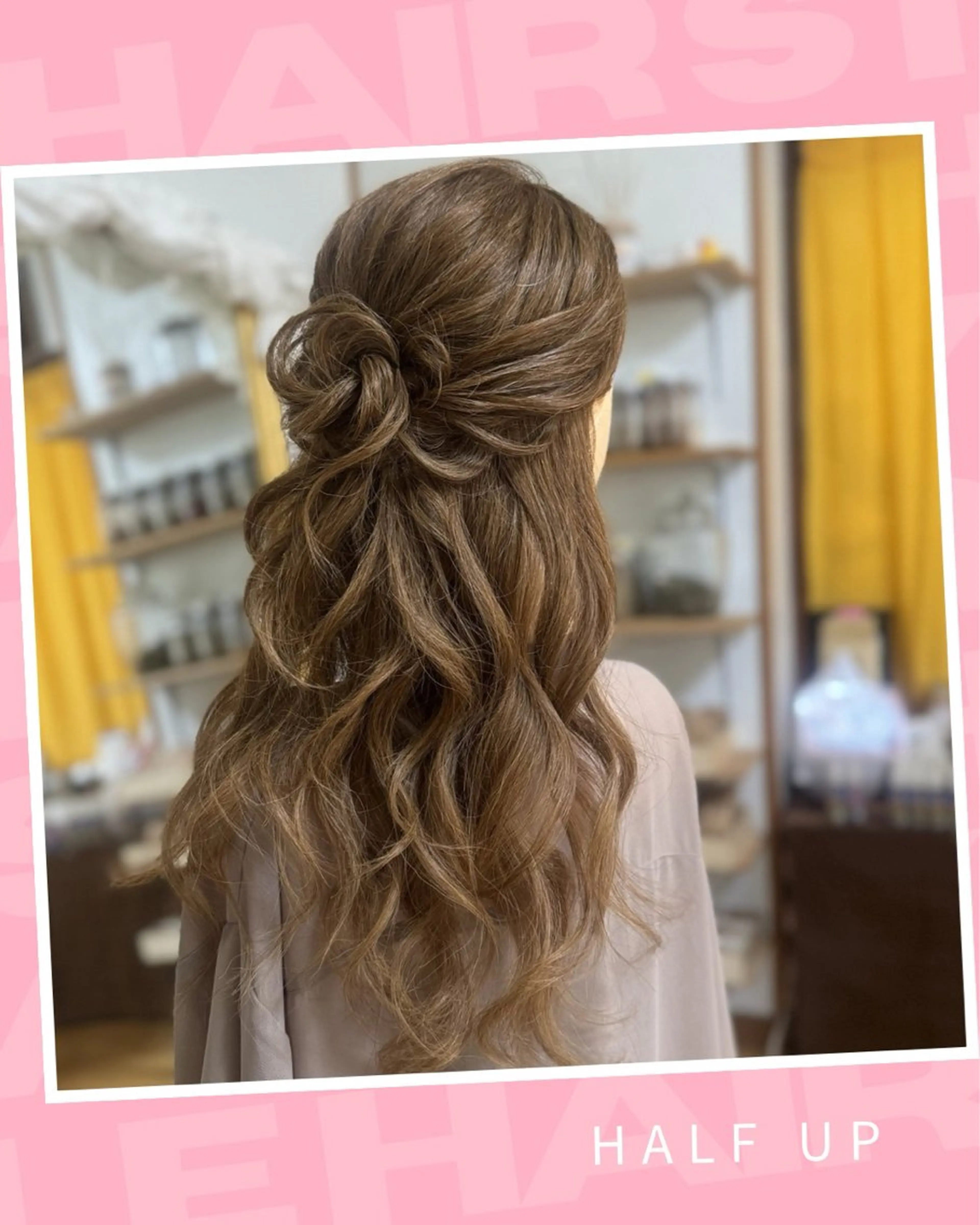 ロング ヘアアレンジ ハーフアップ ヘアセット Yamauchi natsumiのヘアスタイル