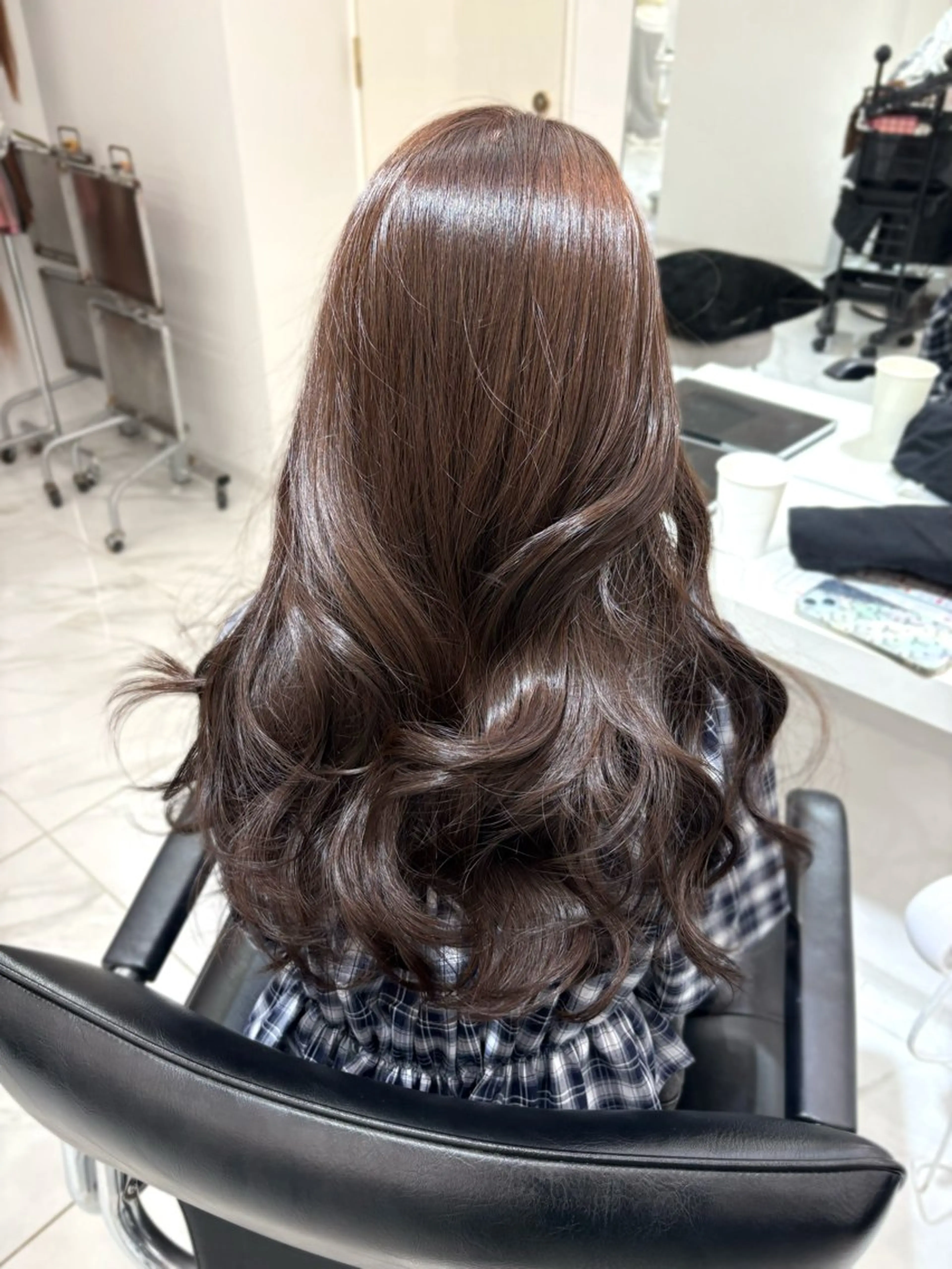 セミロング カラー ダブルカラー 縮毛矯正 ヘアカラー haruka /韓国レイヤーのヘアスタイル