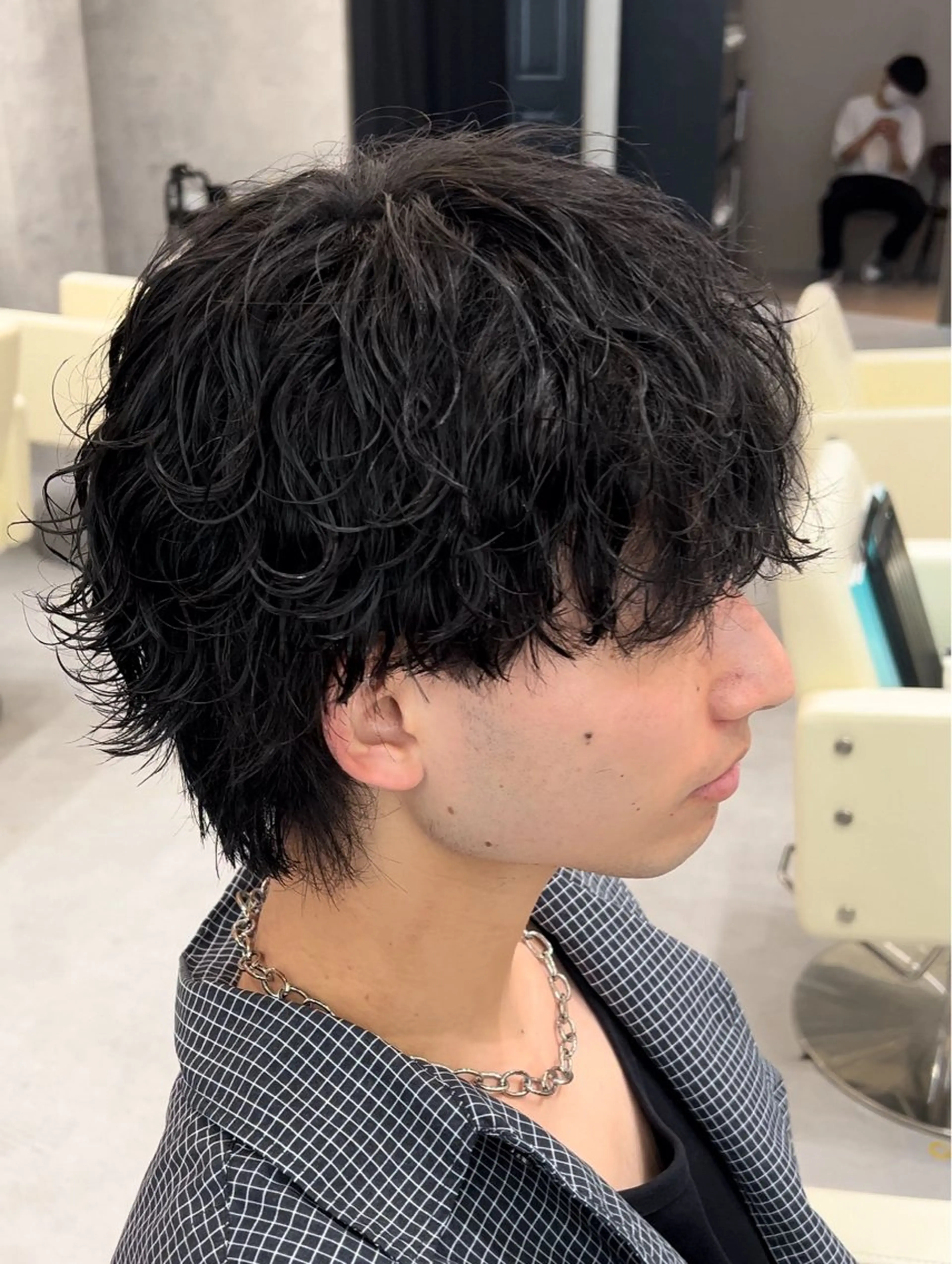 ショート パーマ メンズ メンズパーマ 波巻きパーマ メンズサロン リョウタのヘアスタイル