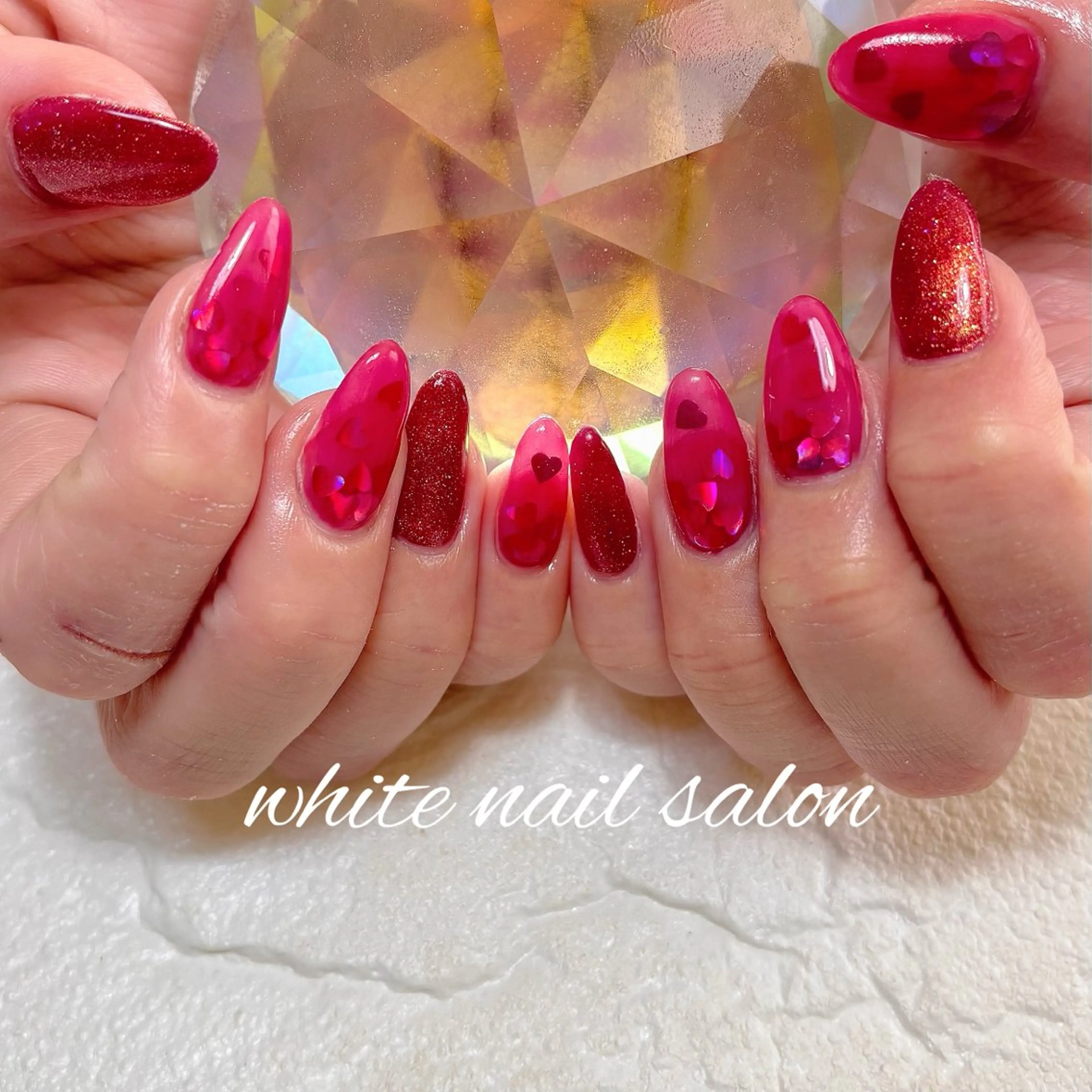 ネイル フットネイル ラメ(グリッター) 持ち込み ハンドネイル white nail salonのネイルデザイン