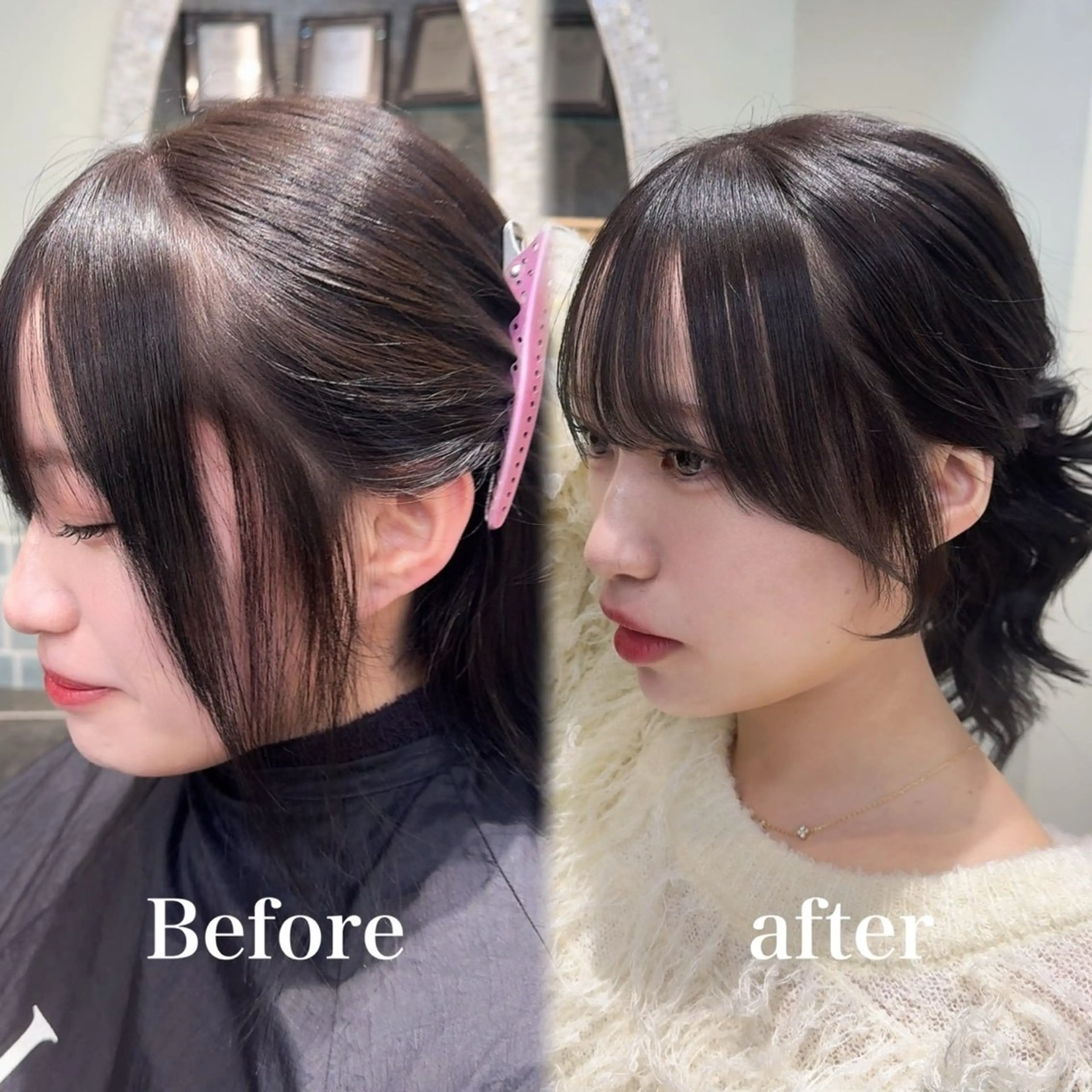 ミディアム カット ヘアカラー トリートメント Lond alxeiaのヘアスタイル