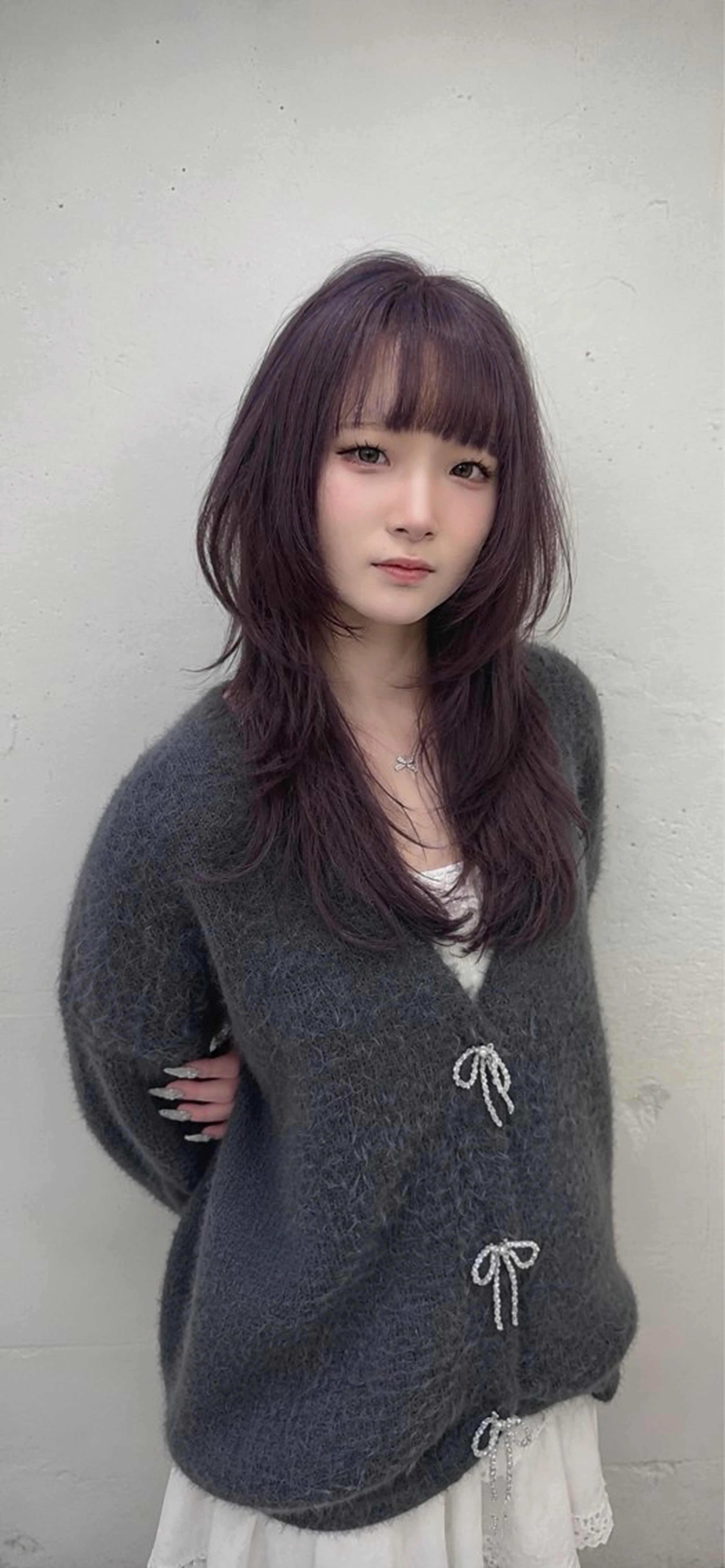 ロング カラー ヘアアレンジ カット ヘアカラー トリートメント ヘッドスパ ヘアセット 韓国レイヤーカット /韓国トレンドカラーのヘアスタイル