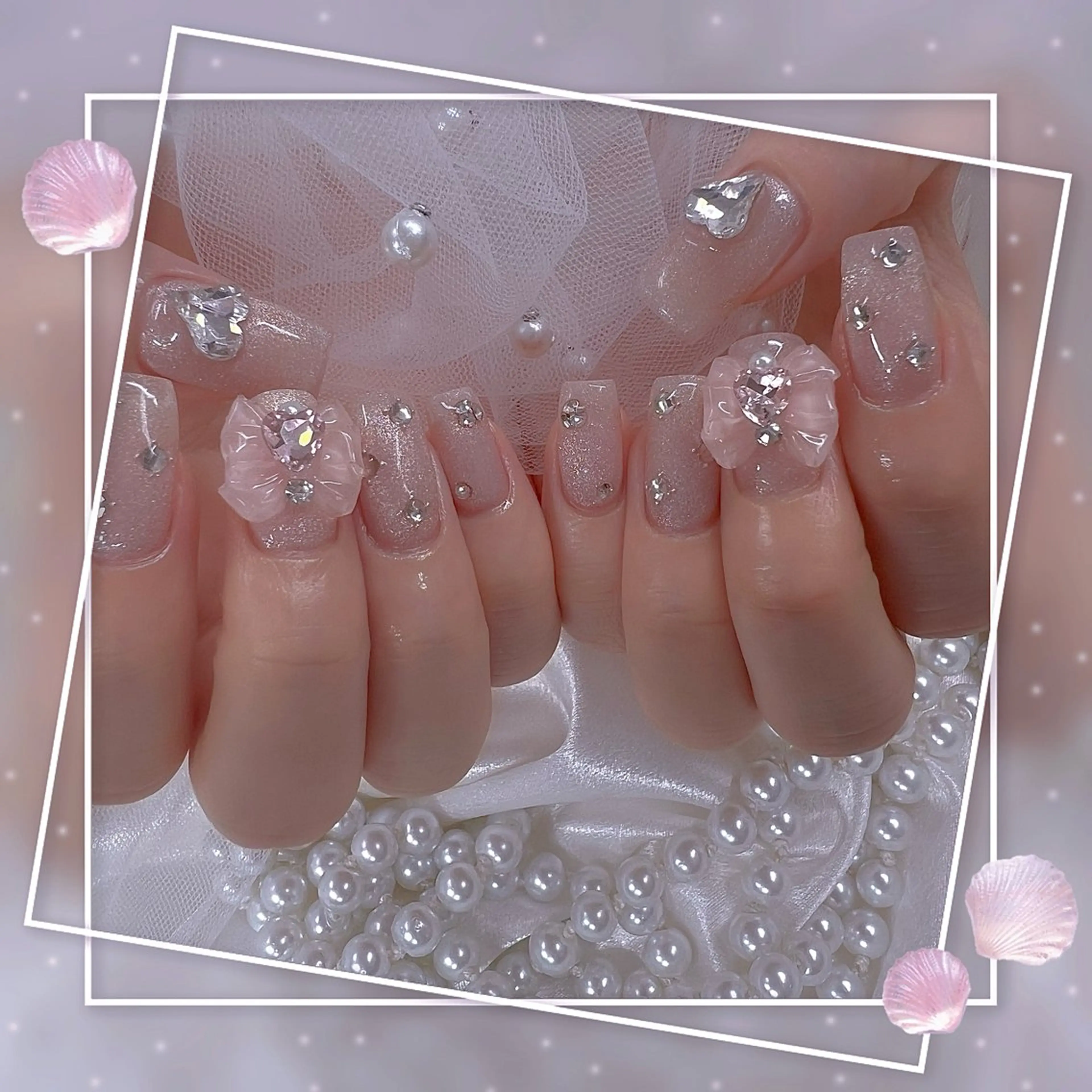 ネイル チークネイル ガーリー グラデーション マグネットネイル ピンク ハンドネイル Chill Nailsalonのネイルデザイン