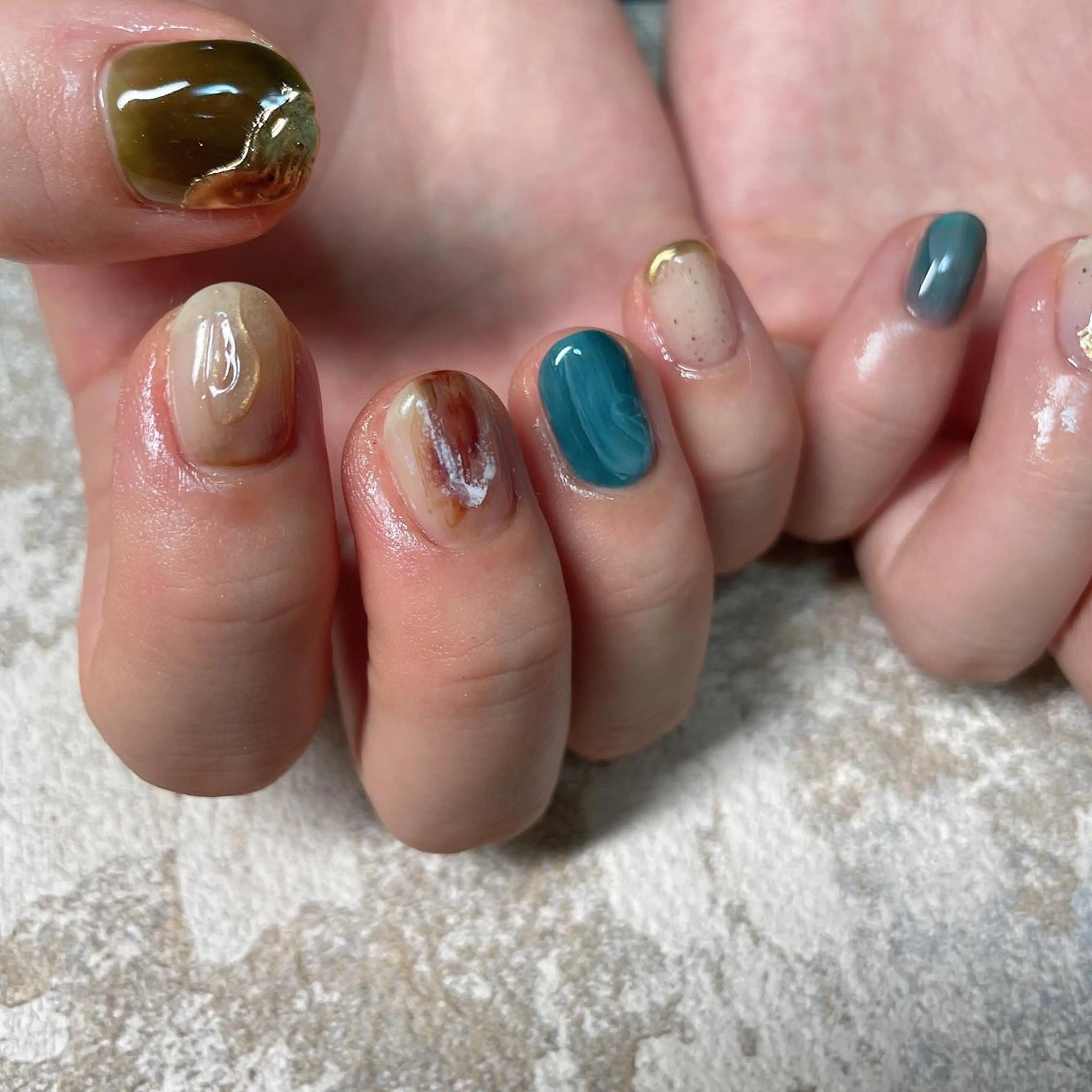 ネイル ニュアンスネイル ショートネイル ハンドネイル lilbondir. chiharuのネイルデザイン