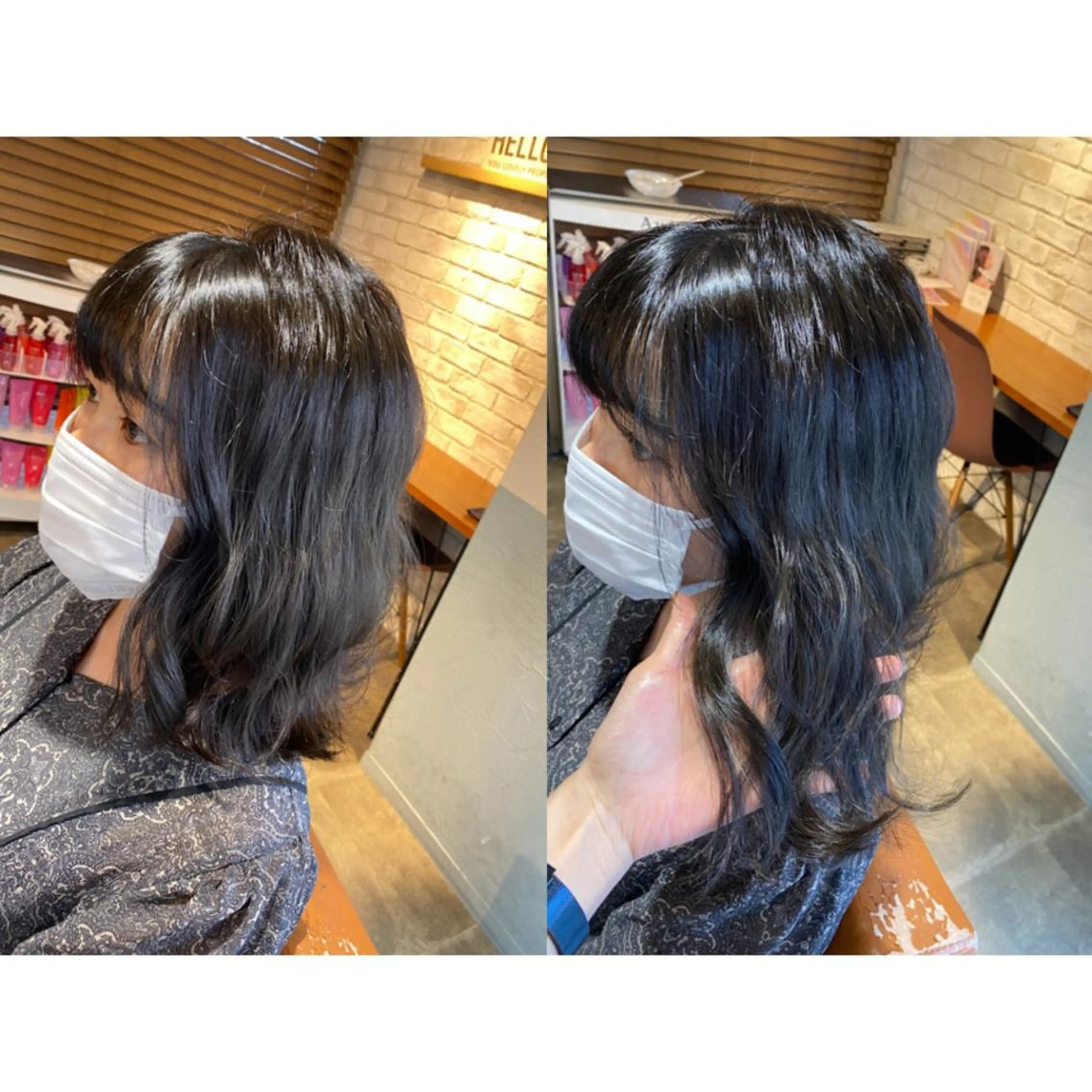 カラー アッシュ ブルーカラー ブルーアッシュ 🐻結んで可愛い hair EMI🐻のヘアスタイル