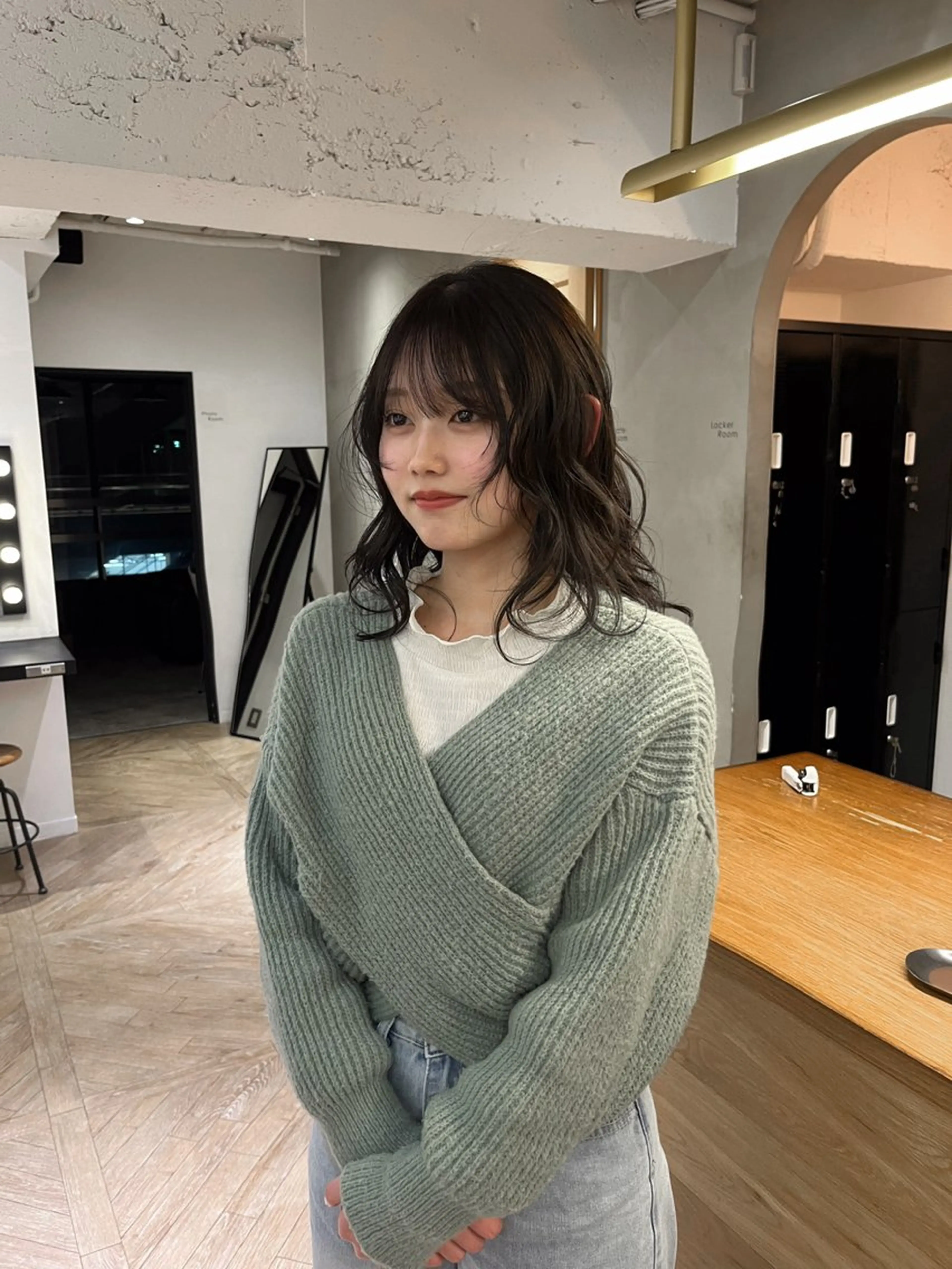 ミディアム カラー ヘアカラー レイヤーカット🐩 透明感カラー モカのヘアスタイル