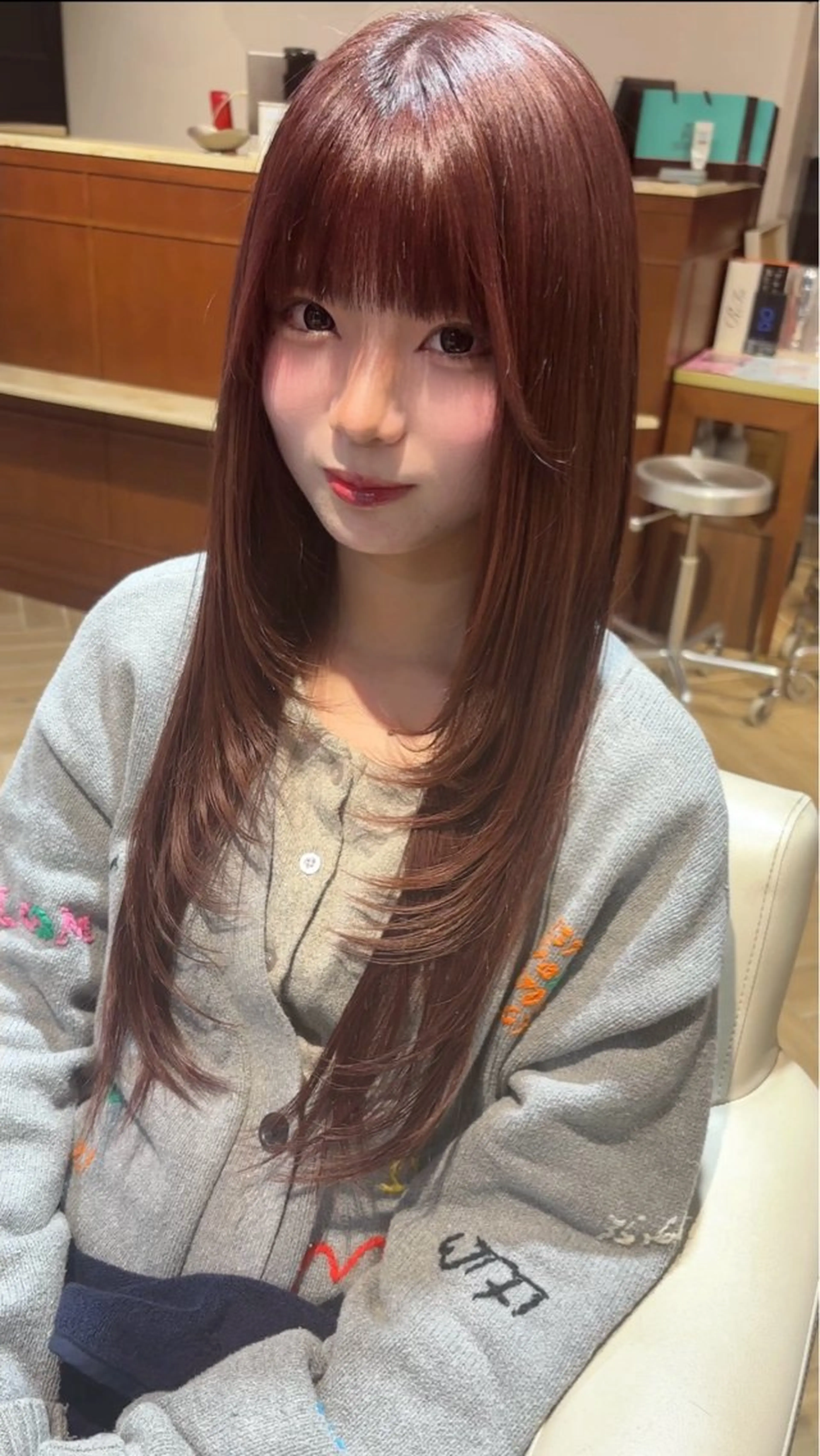 ロング カラー ヘアアレンジ 山中 あるのヘアスタイル
