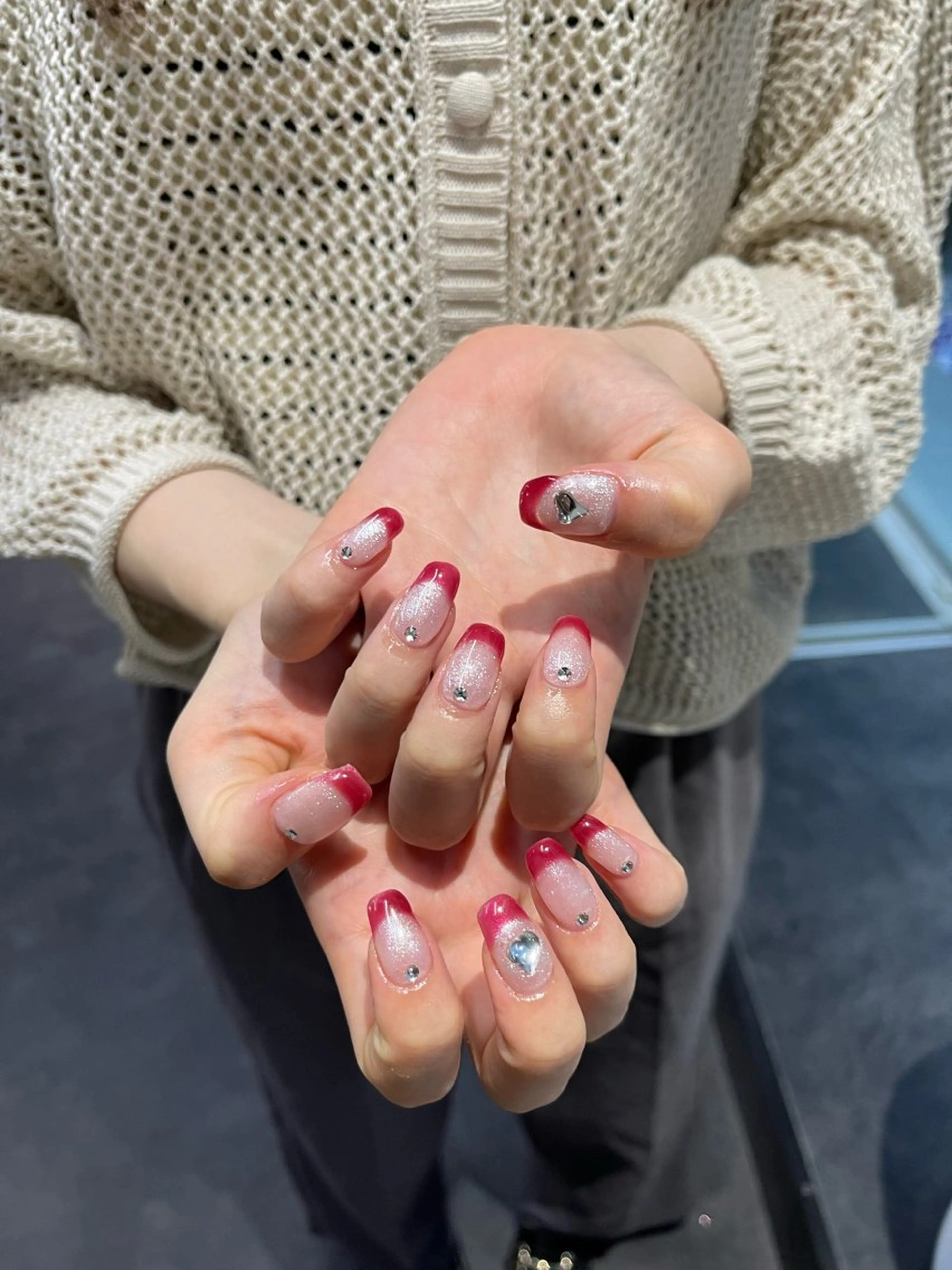 ネイル フレンチネイル マグネットネイル ニュアンスネイル ワンカラーネイル ハンドネイル GRANDE大須 Cecil💜のネイルデザイン