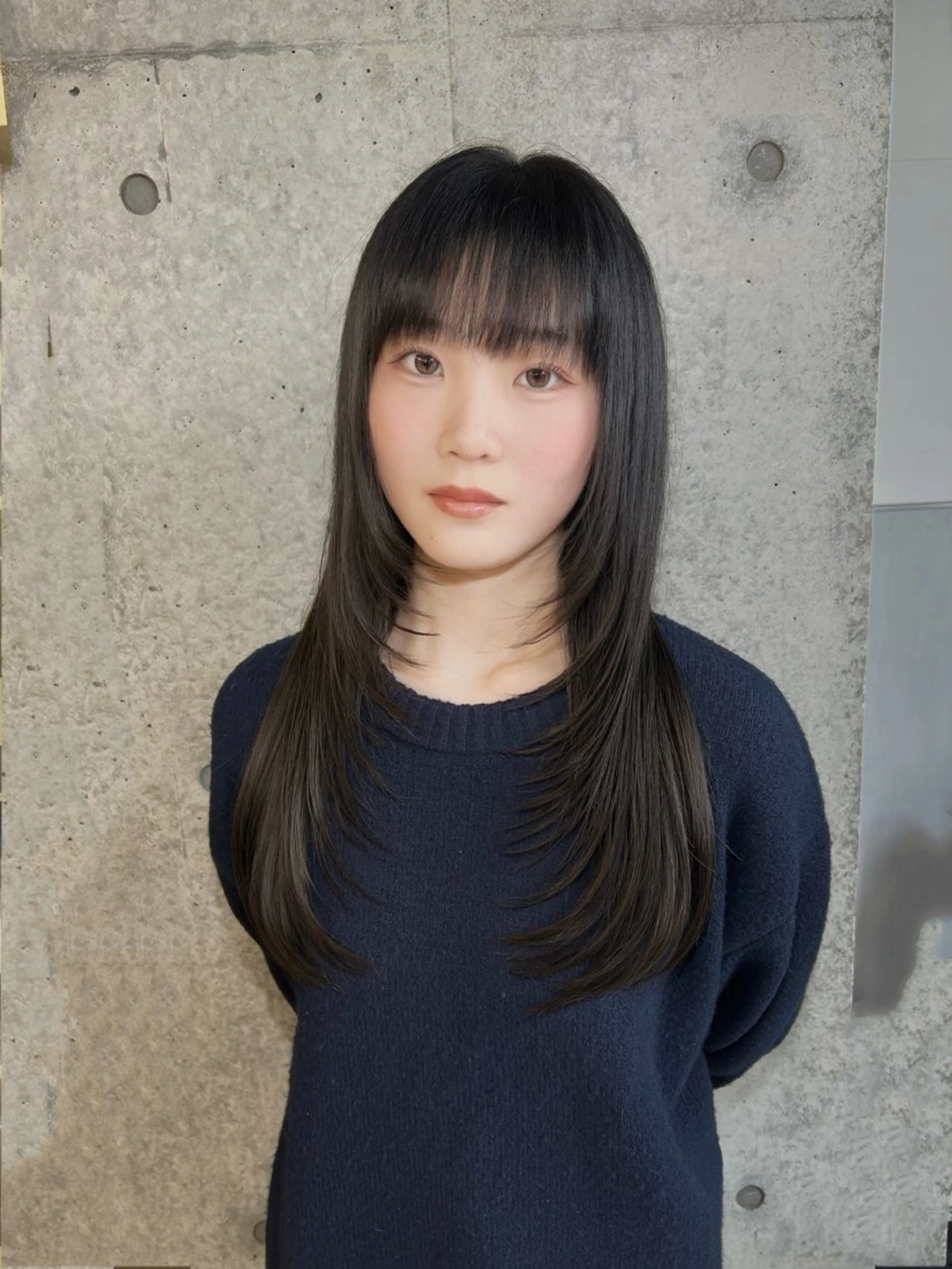 セミロング 顔周りカット レイヤーカット カット ️💜akari💜 ハイトーン/レイヤーのヘアスタイル