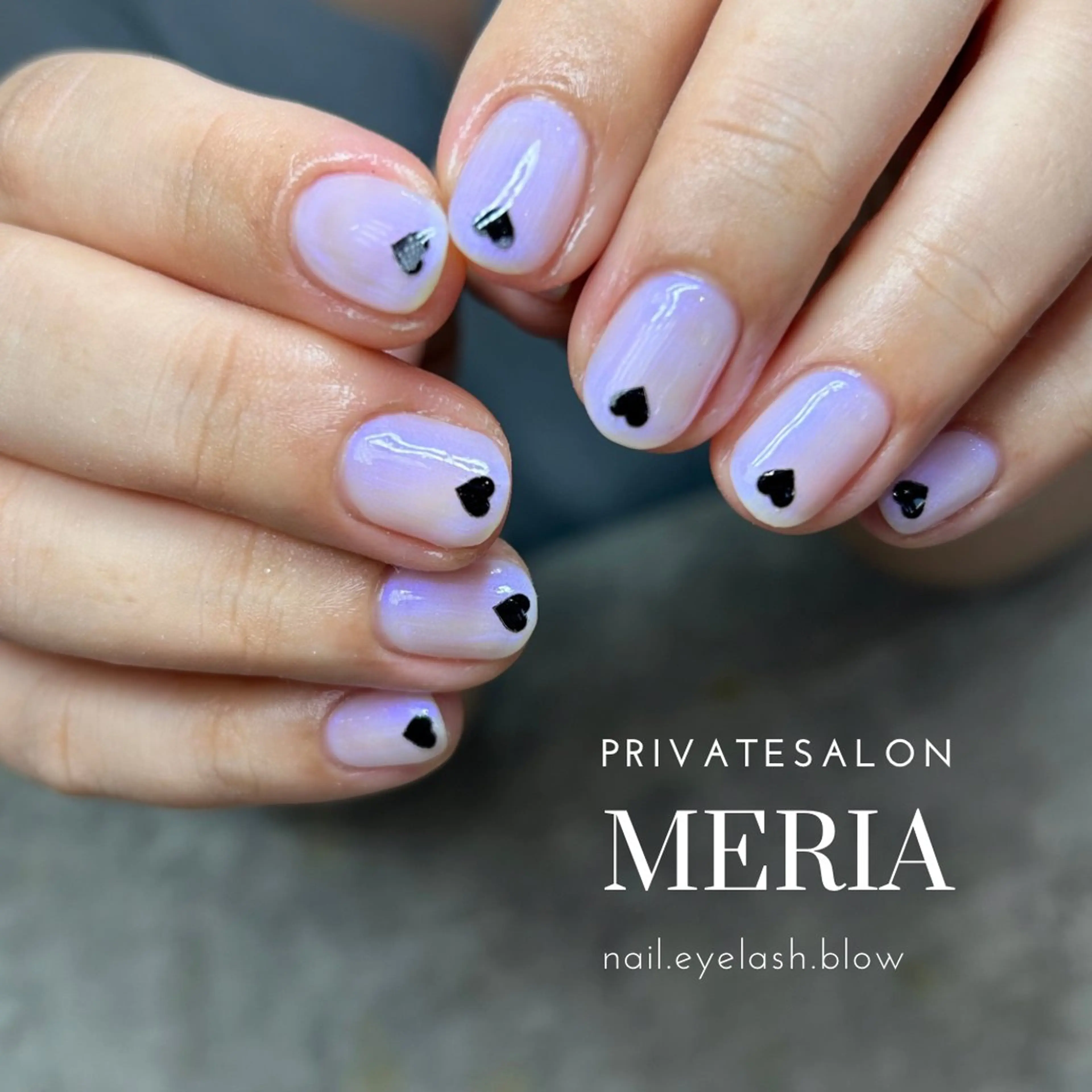 ネイル オーロラネイル ハート ビューティーサロン meriaのネイルデザイン