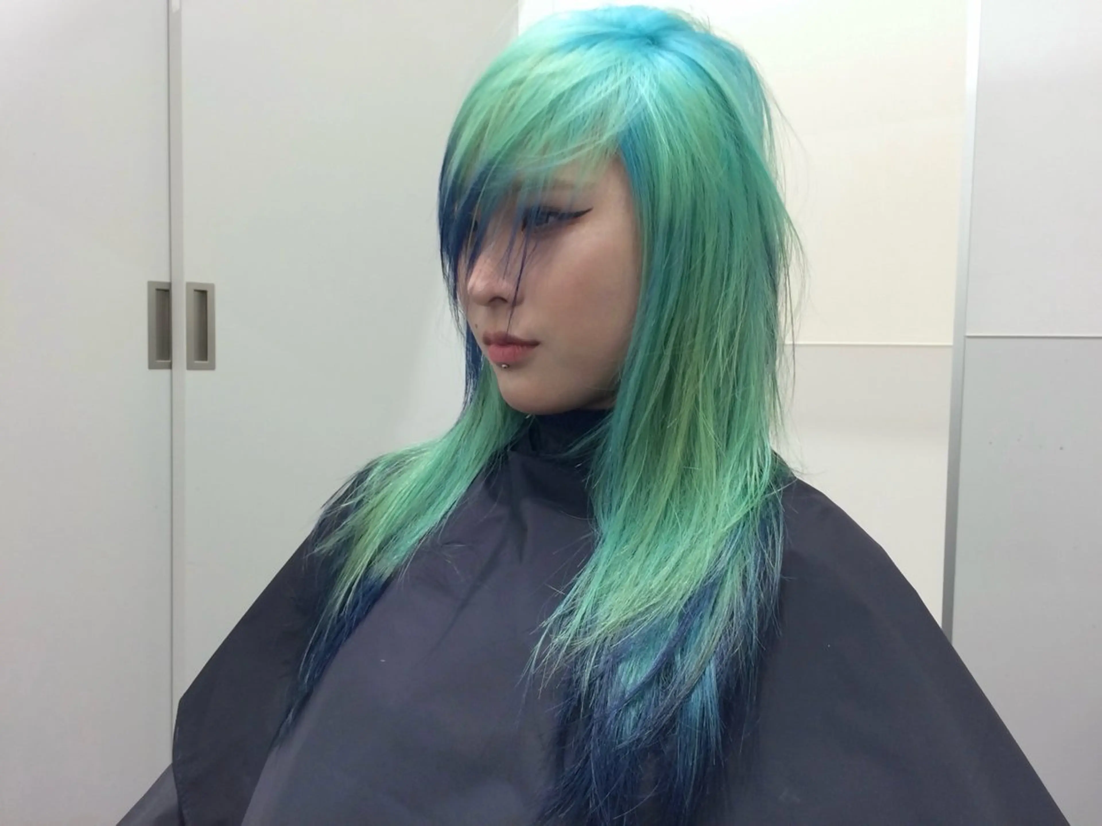 ロング カラー デザインカラー ネイビーカラー ハッシュカット 似合わせカット ﾃﾞｻﾞｲﾝｶﾗｰ /ﾕｳﾀﾏﾝ👽のヘアスタイル