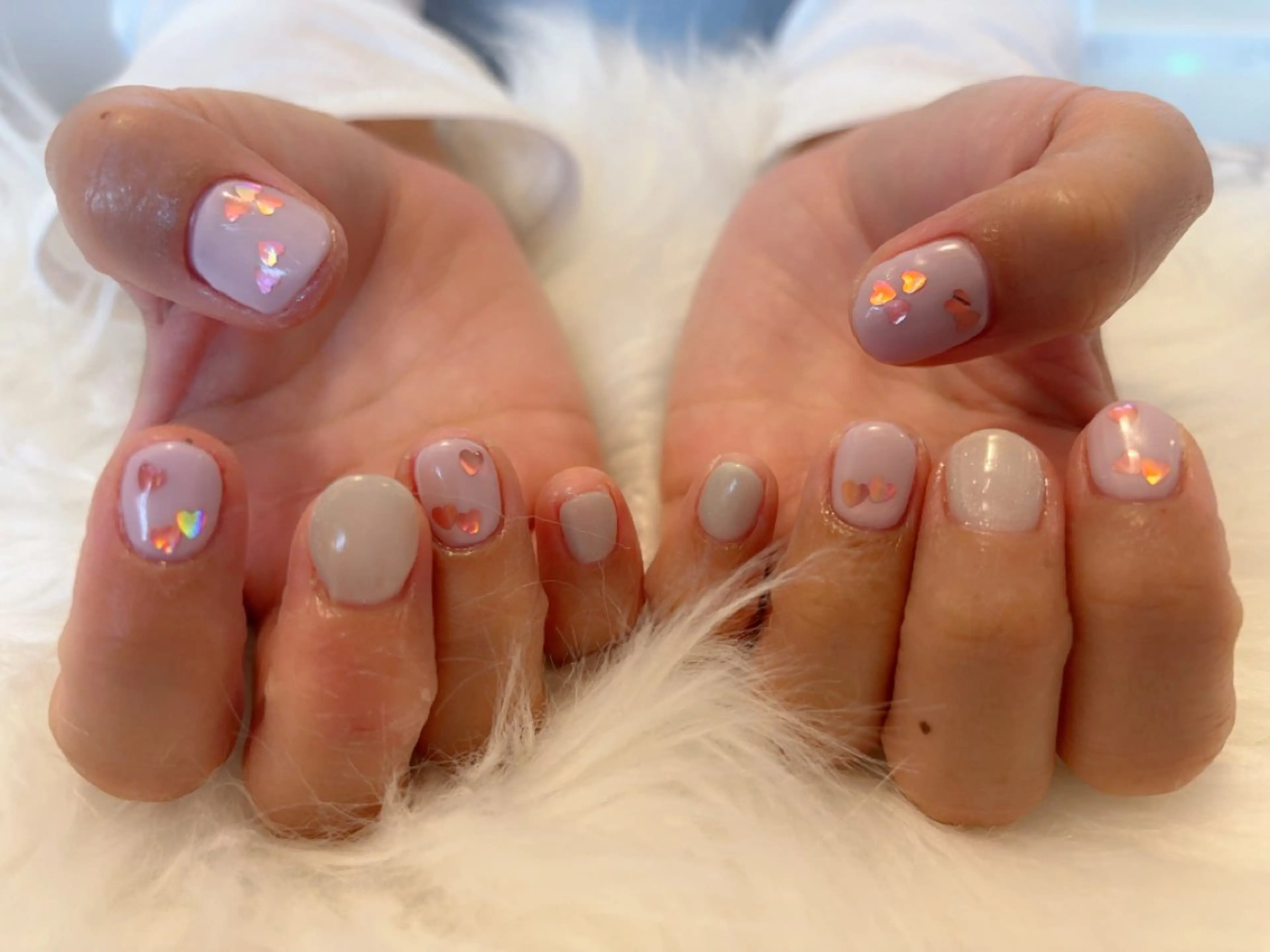 ネイル ジェルネイル ハート マグネットネイル ワンカラーネイル komohana salon🌺のネイルデザイン