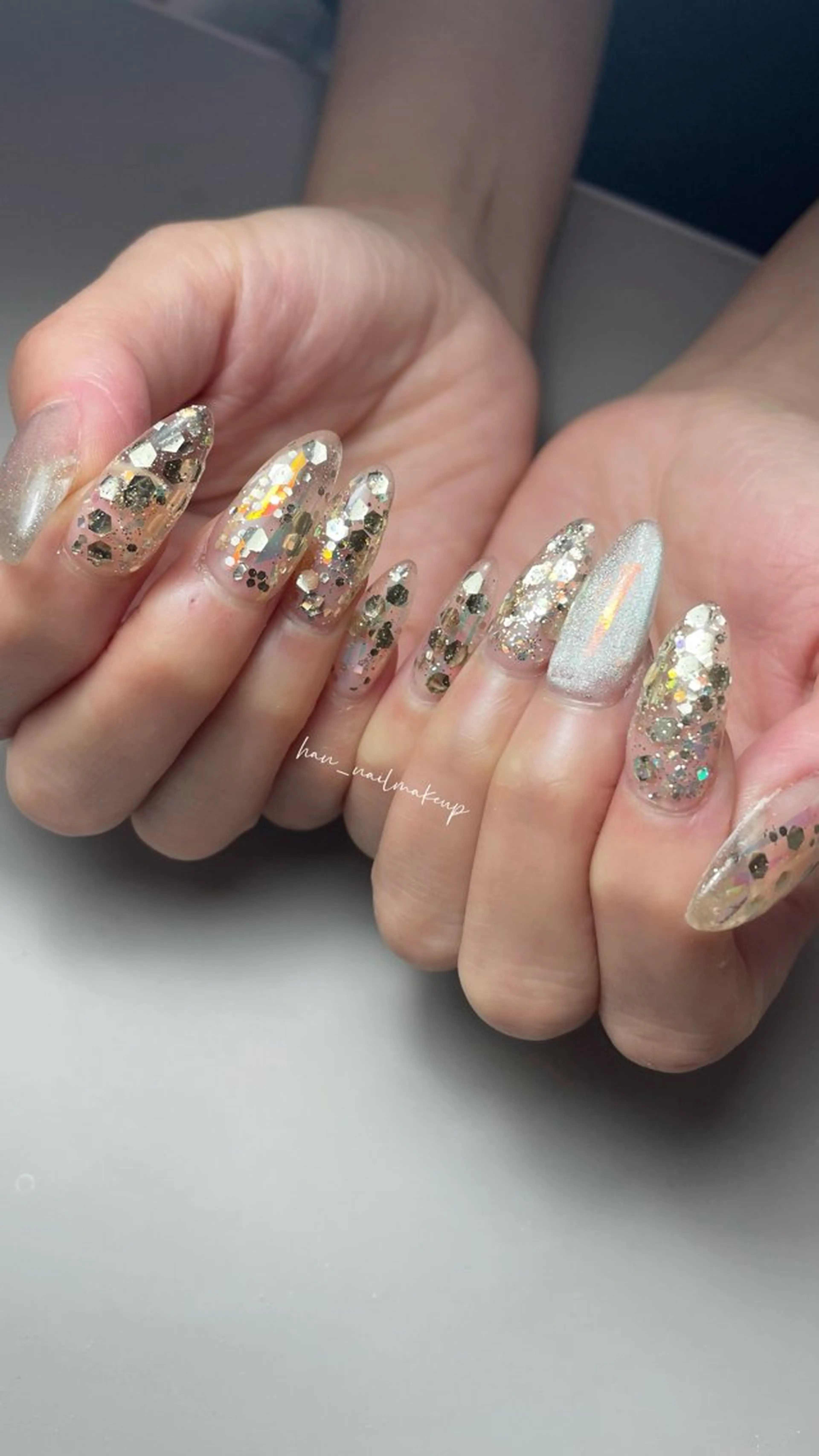 ネイル キラキラネイル ラメ(グリッター) マグネットネイル ハンドネイル Himari Nail Salonのネイルデザイン