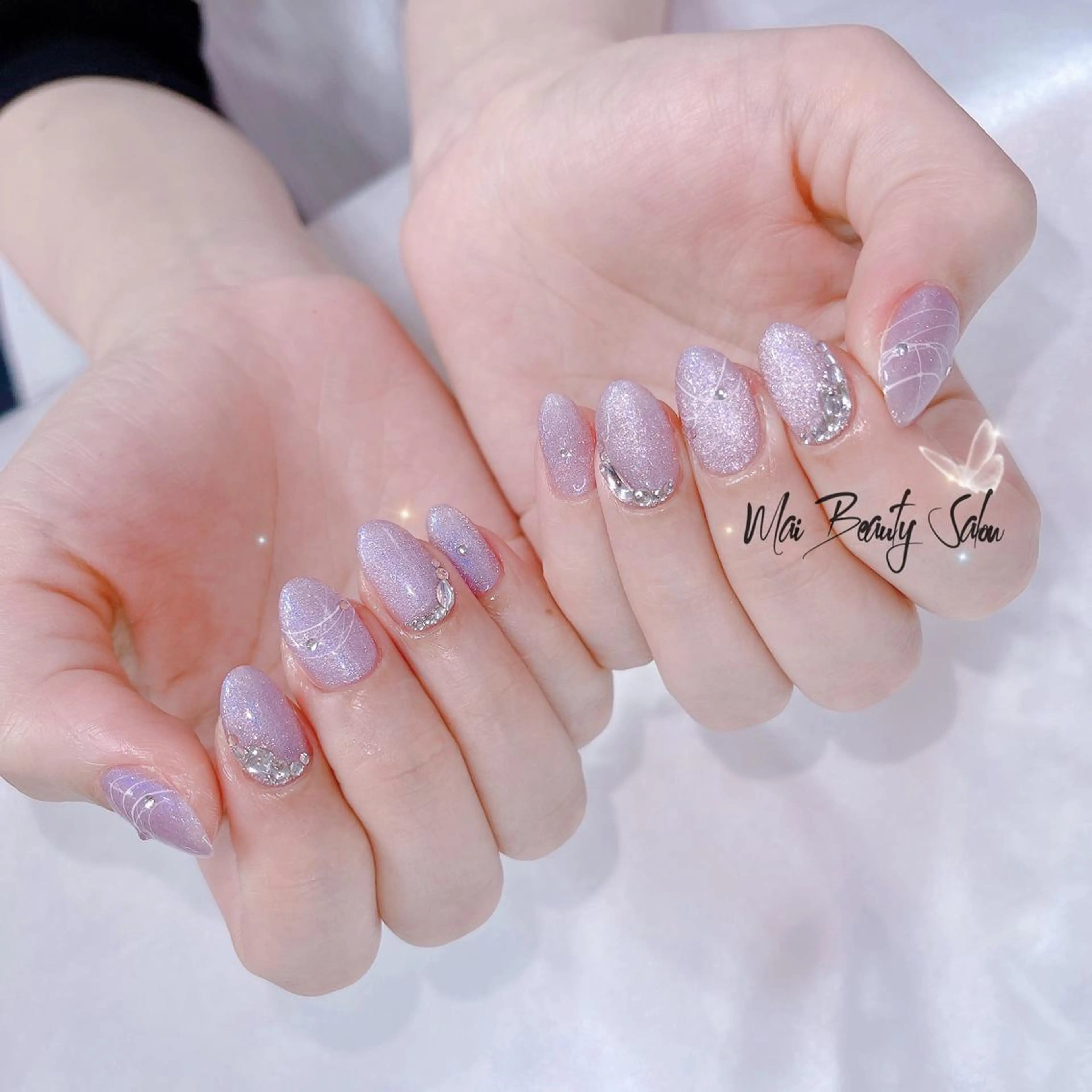 ネイル オーロラネイル チークネイル 長さ出し フラッシュネイル フットネイル MaiBeauty マイ マイのネイルデザイン