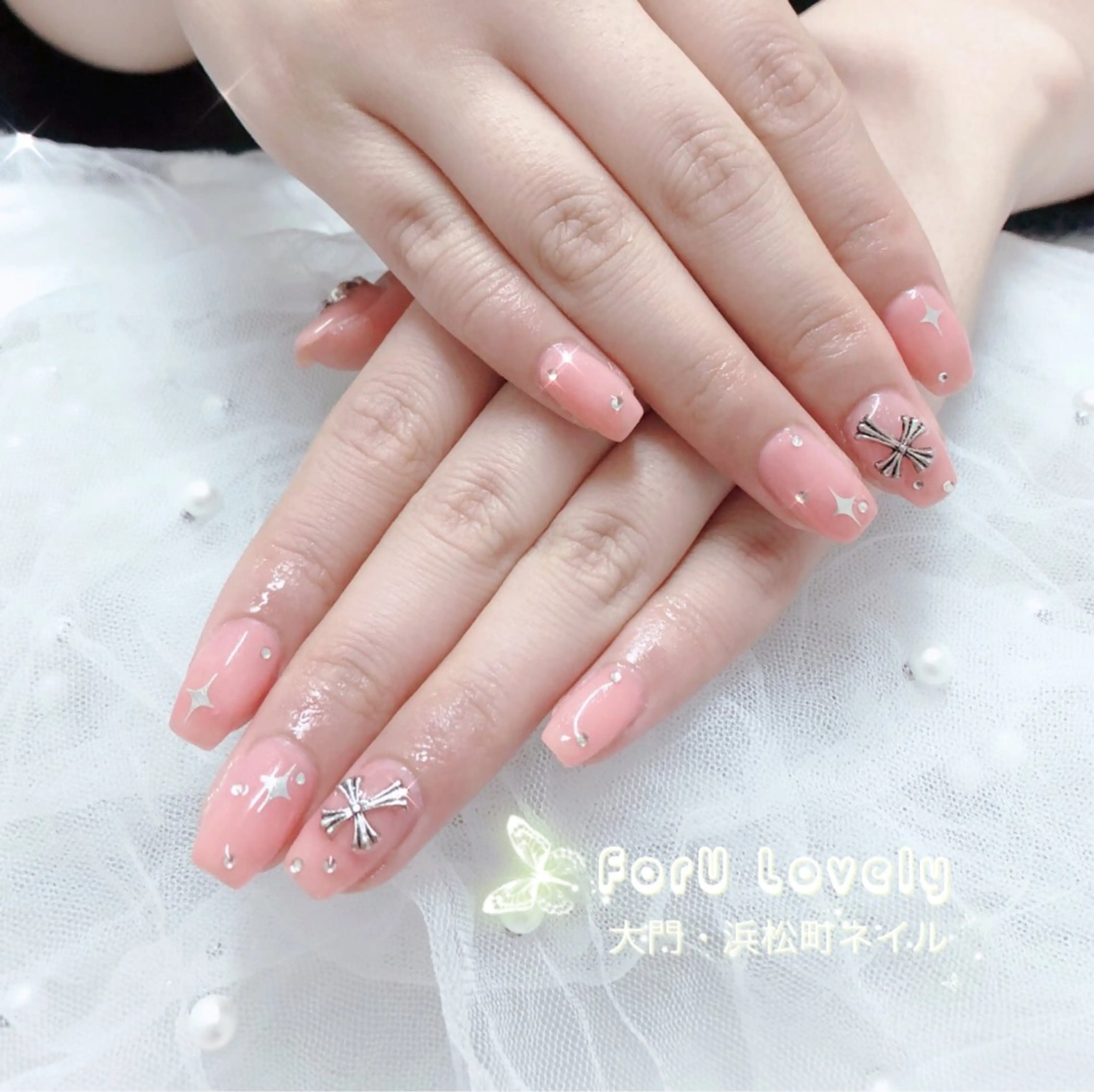 ネイル オーロラネイル フットネイル フレンチネイル ジェルネイル ハート ハンドネイル ハンドケア 大門浜松町 ネイルのネイルデザイン