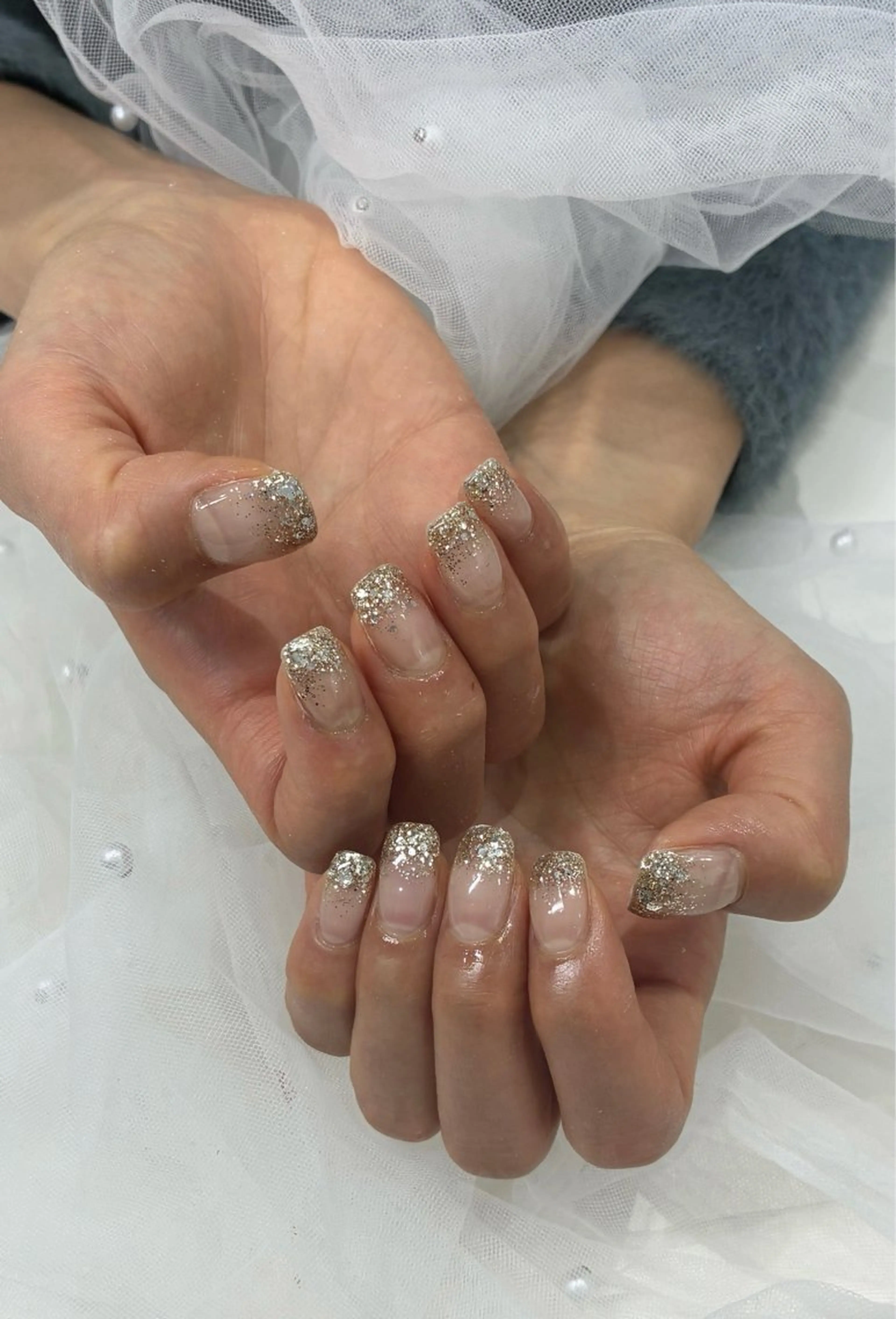 ネイル グラデーション ラメ(グリッター) ラメグラデーション ハンドネイル はあとねいる西新店 suzuneのネイルデザイン