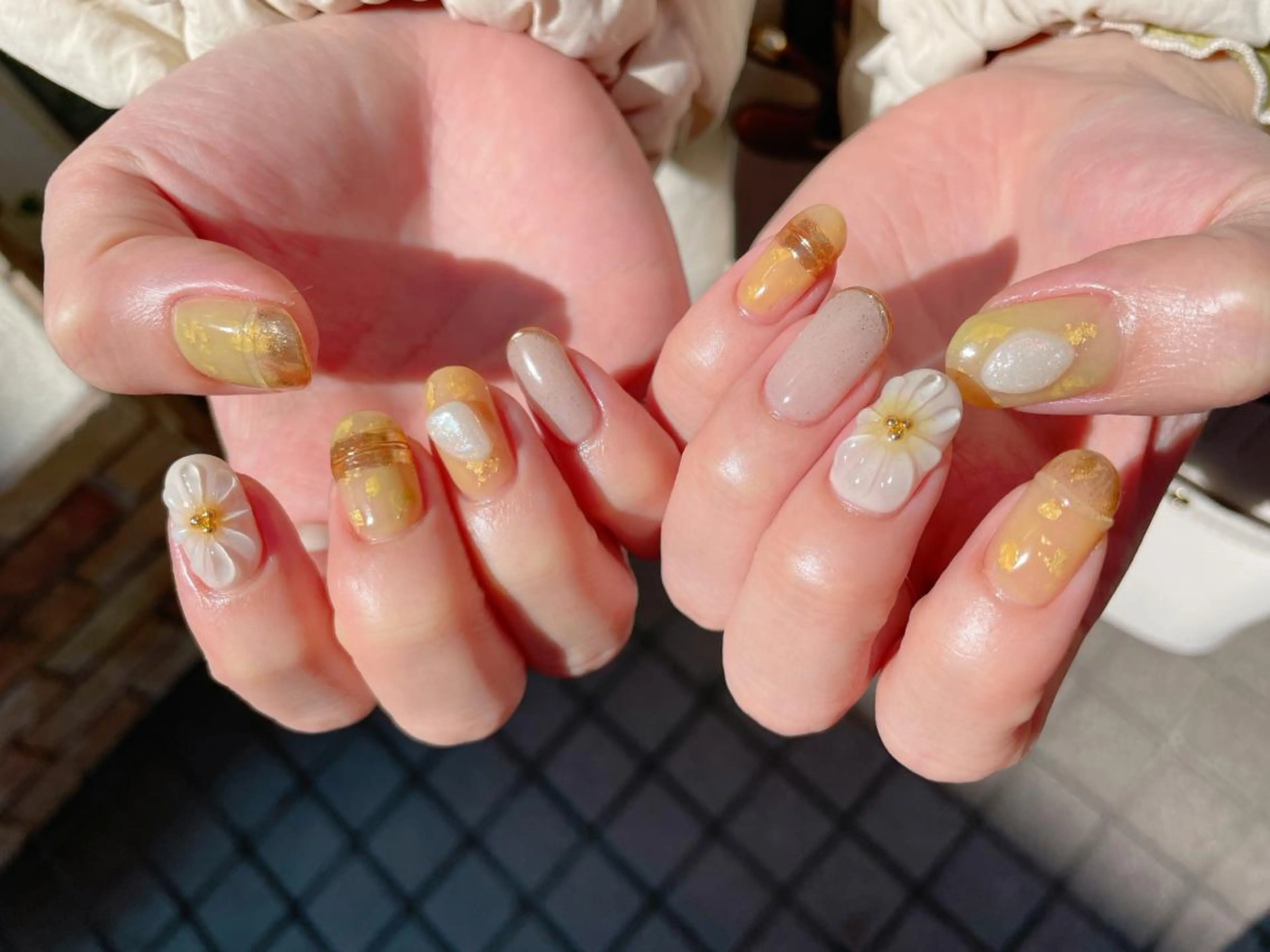 ネイル オーロラネイル 桜ネイル フラワーネイル フットネイル マグネットネイル nailroom OHANA🌴のネイルデザイン