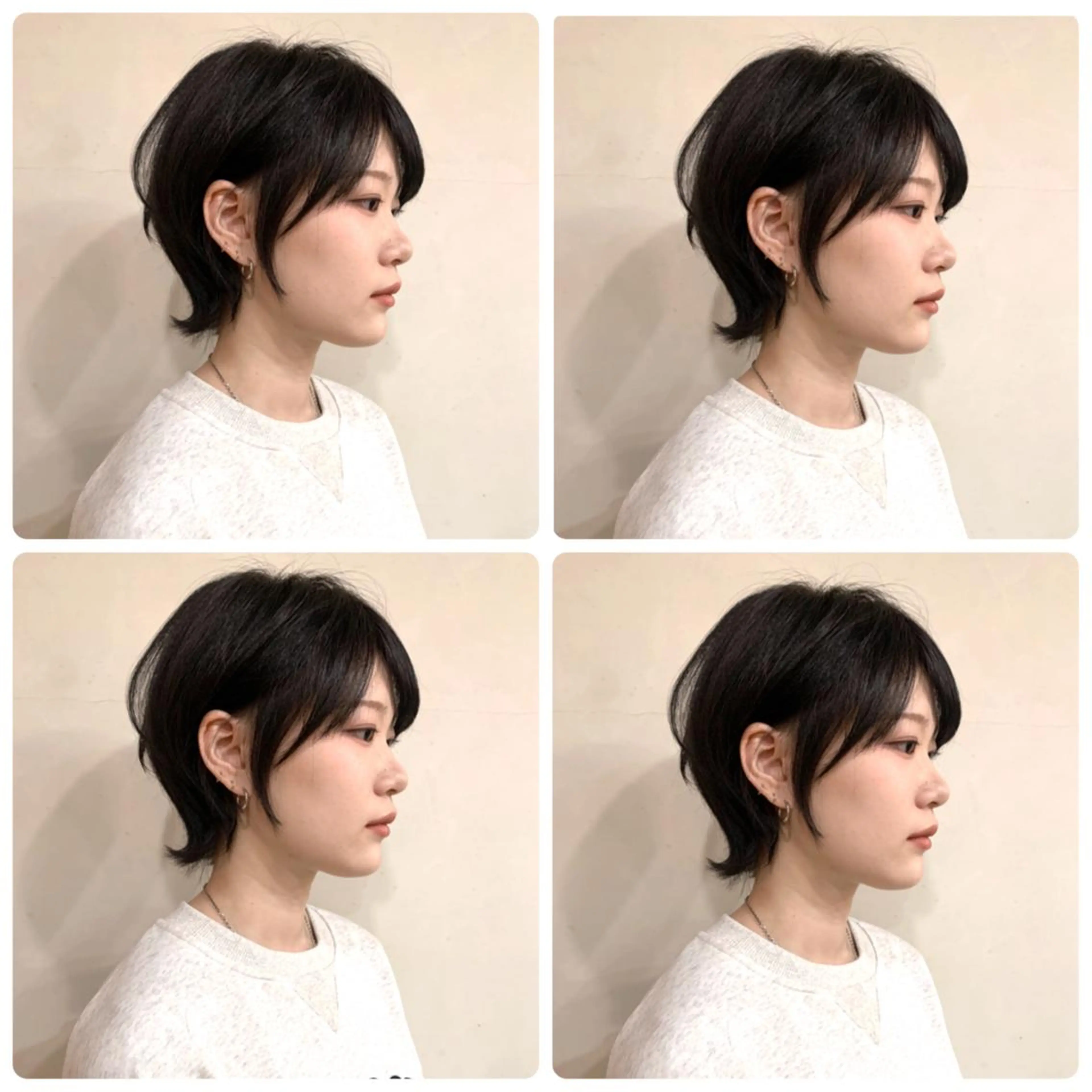 ショート カラー アッシュ ベージュカラー ブルーカラー ブラウンカラー ショコラベージュ カット ヘアカラー 京都大人女性ショート 徒歩1分/秋山のヘアスタイル