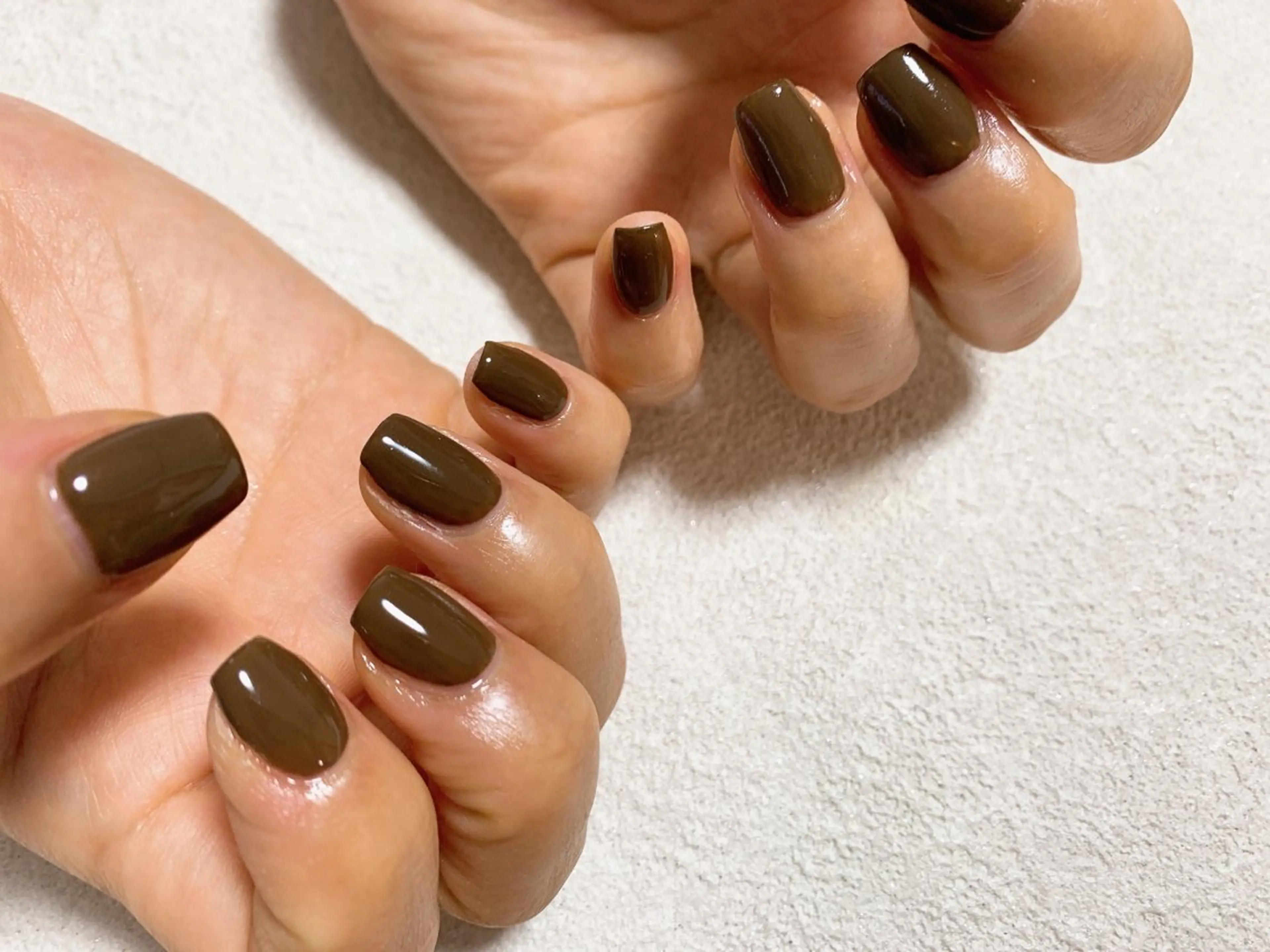 ネイル ブラウン ジェルネイル 韓国ネイル メンズネイル ワンカラーネイル kiki nail たまプラーザのネイルデザイン