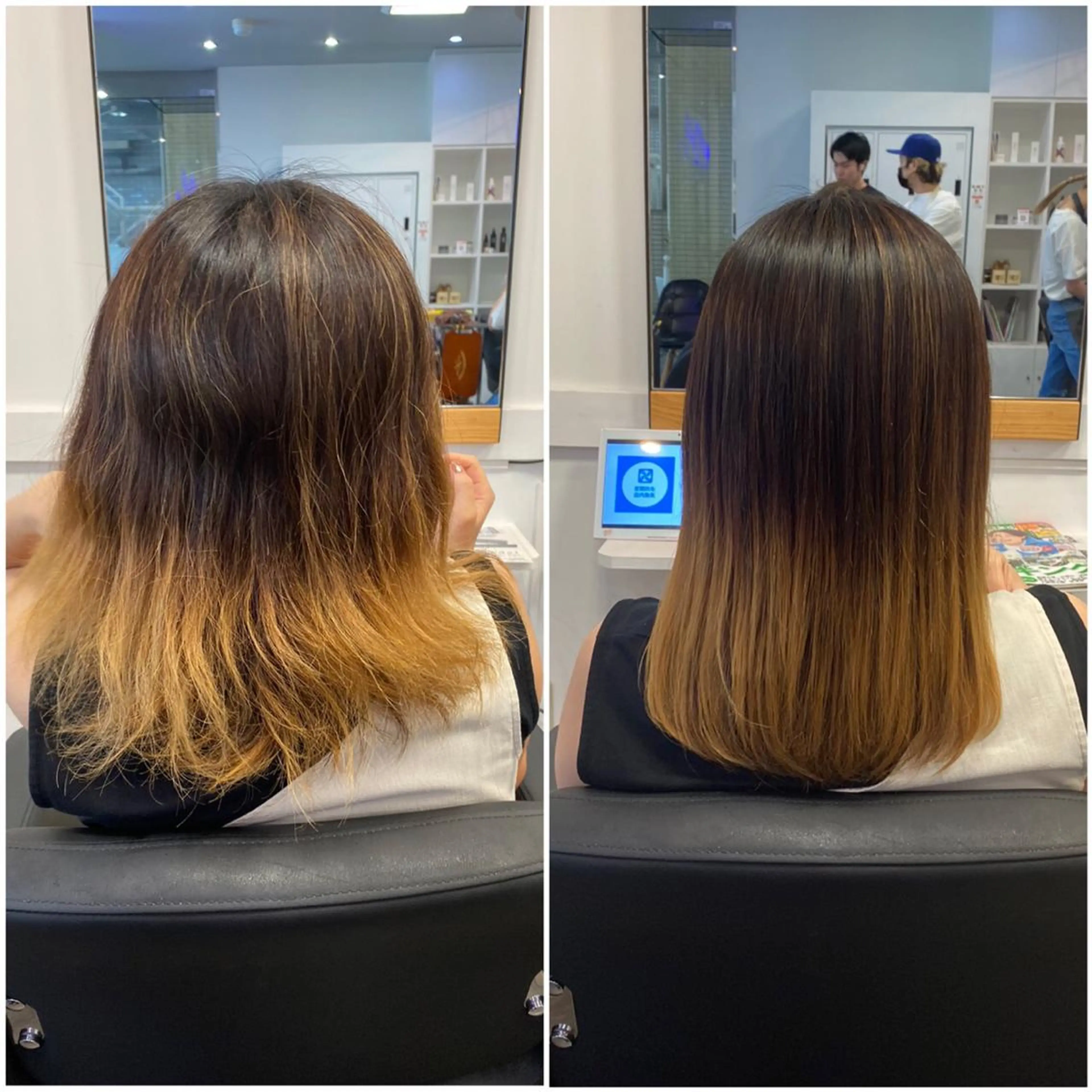 セミロング カラー パーマ カット 縮毛矯正 城領 直輝のヘアスタイル