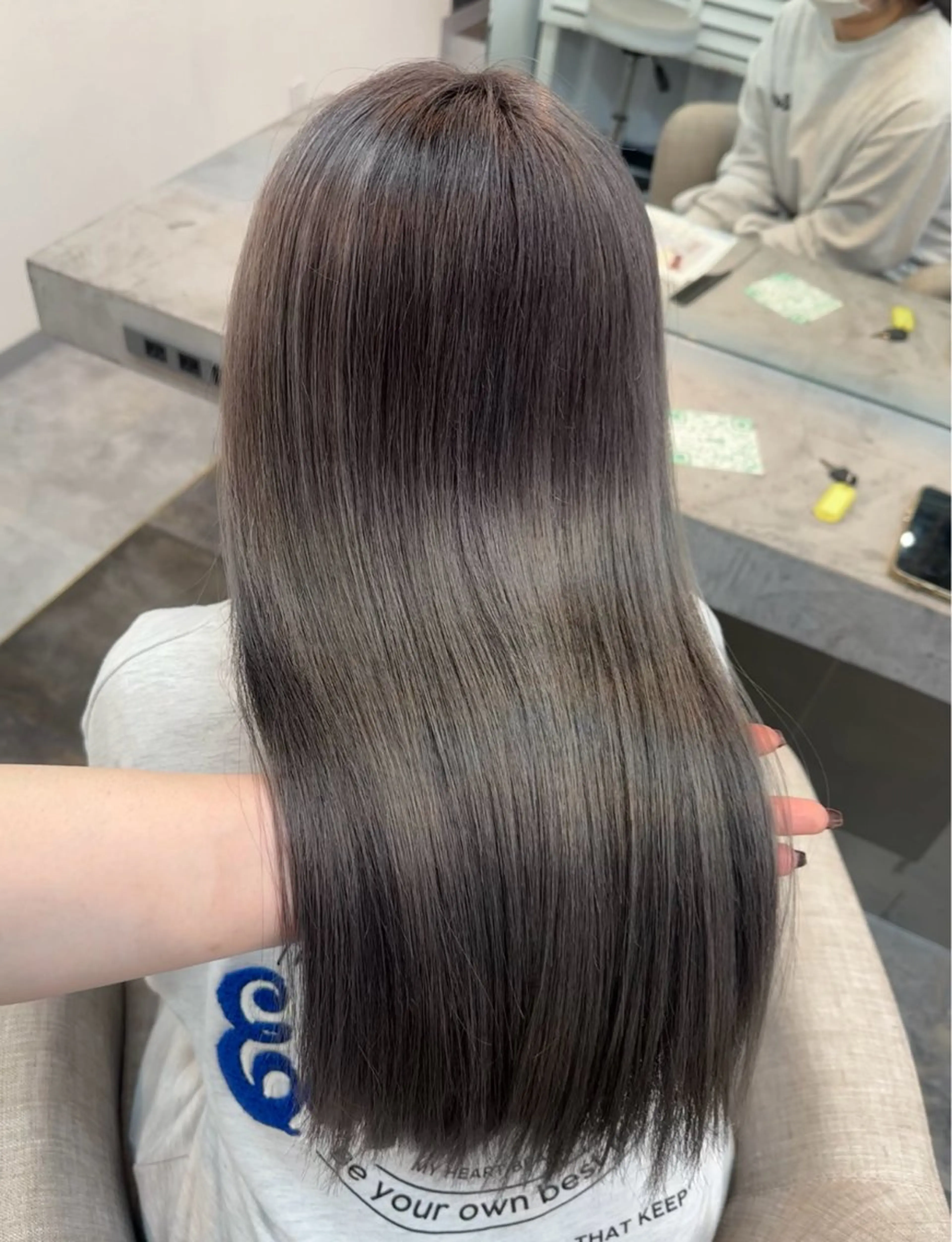 ロング 韓国風ヘア トリートメント ヘアカラー 艶感ハイトーン/ 池袋/mei🩶のヘアスタイル