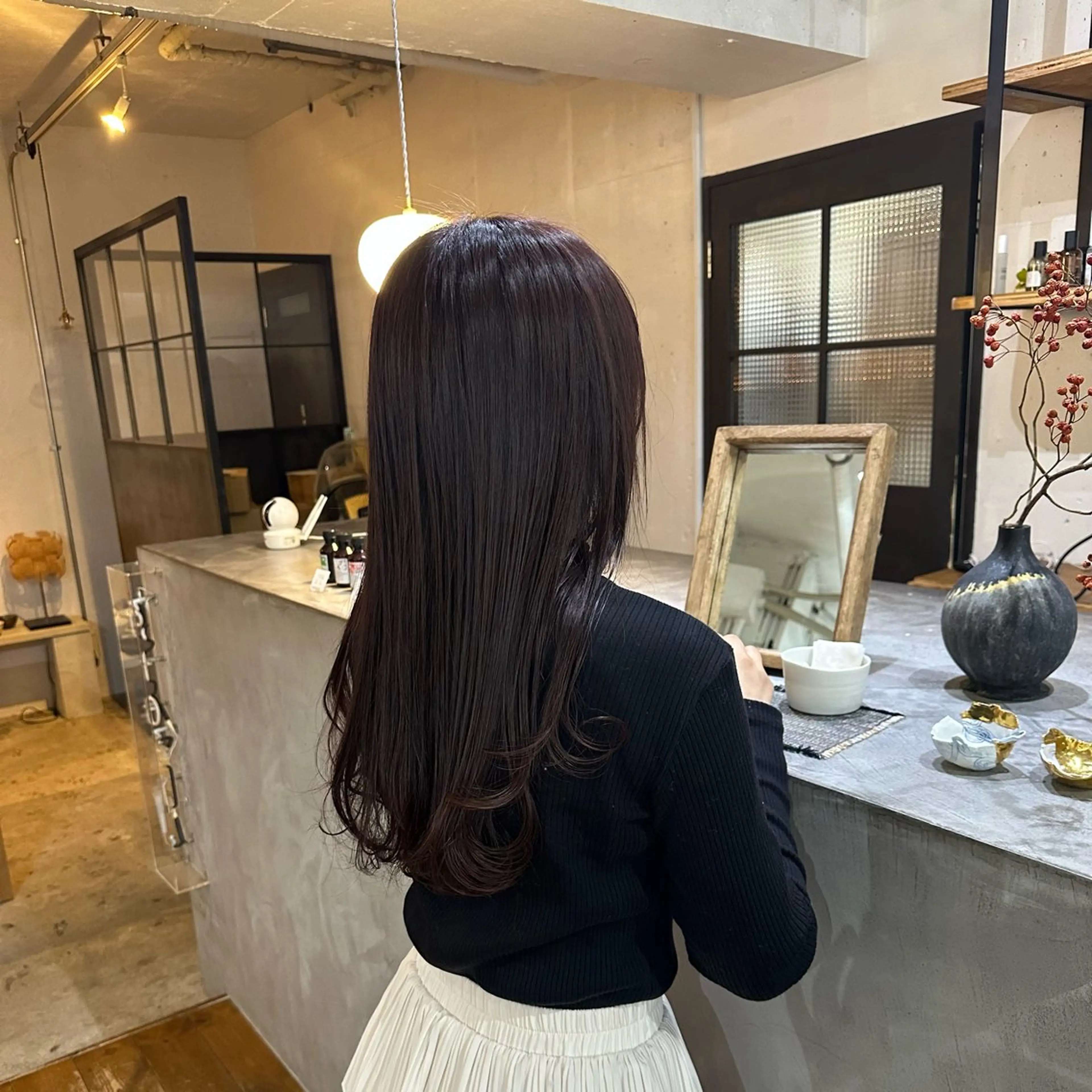 ロング カラー カット ヘアカラー トリートメント 可児 佑梨のヘアスタイル