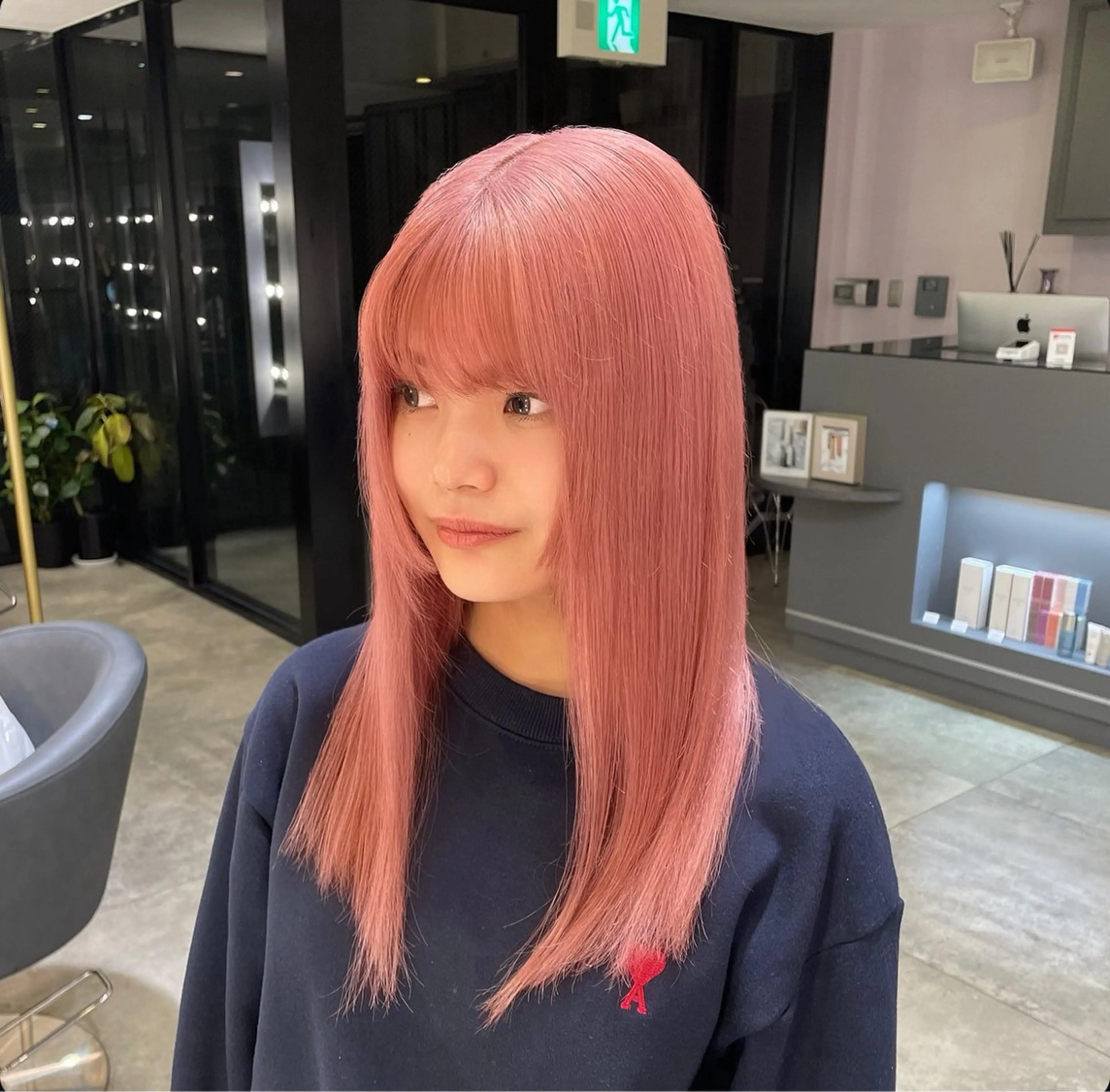 ミディアム カラー メンズ ピンクカラー 梅田美容師 nao🐈‍⬛のヘアスタイル