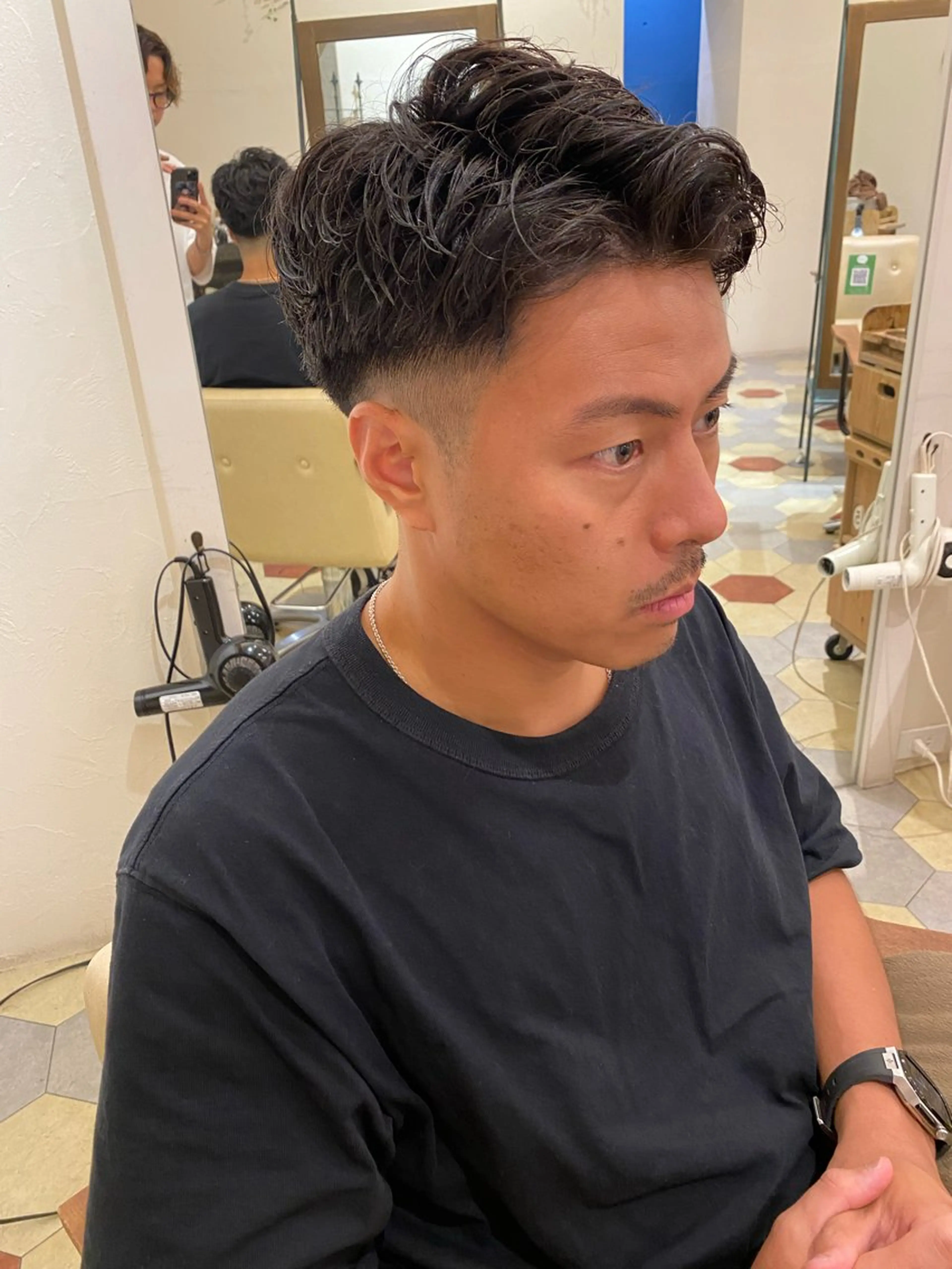 ショート パーマ メンズ カット パーマ 菊池大一 溝の口パーマのヘアスタイル