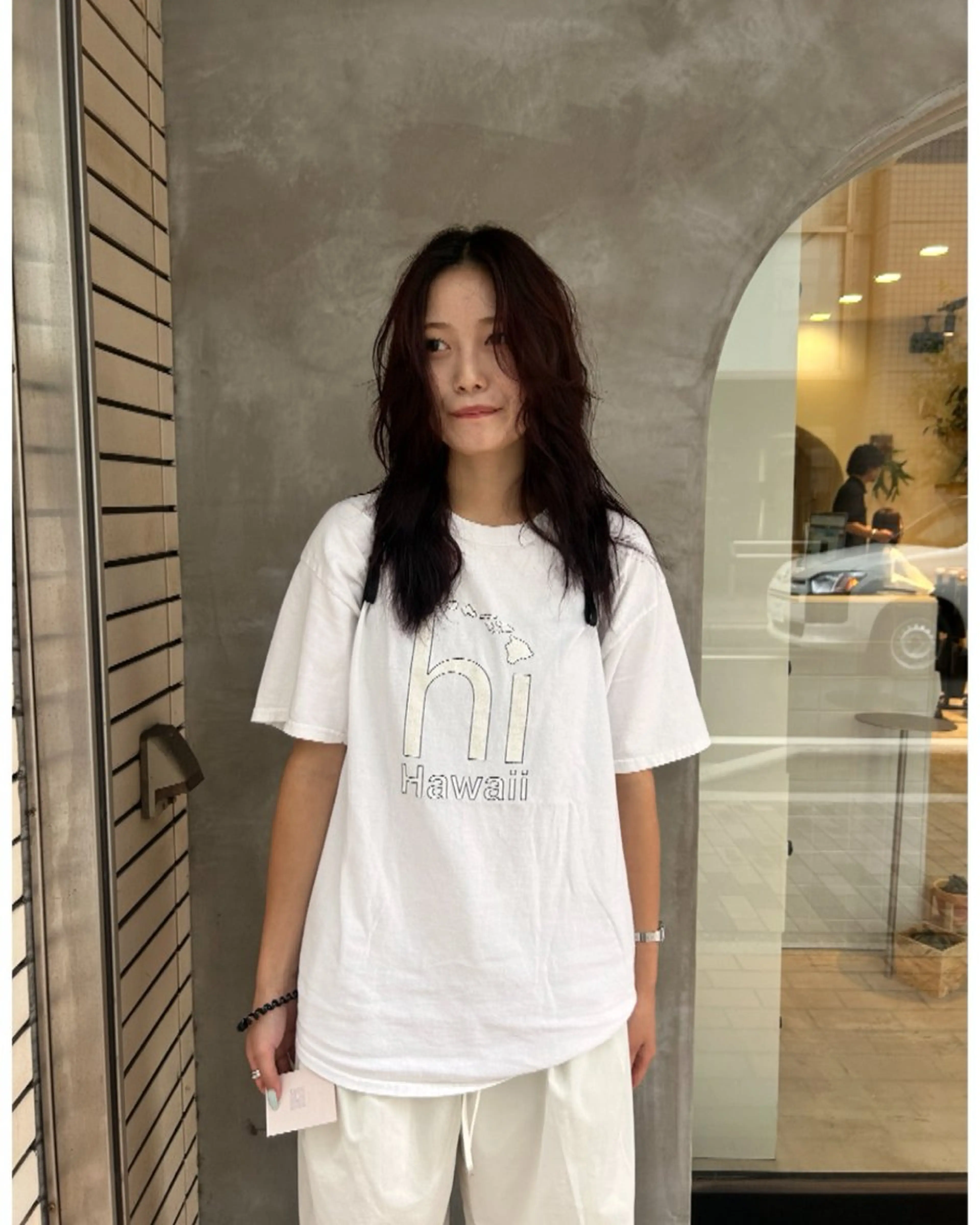 セミロング カラー デザインカット/ パーマ/nanaのヘアスタイル