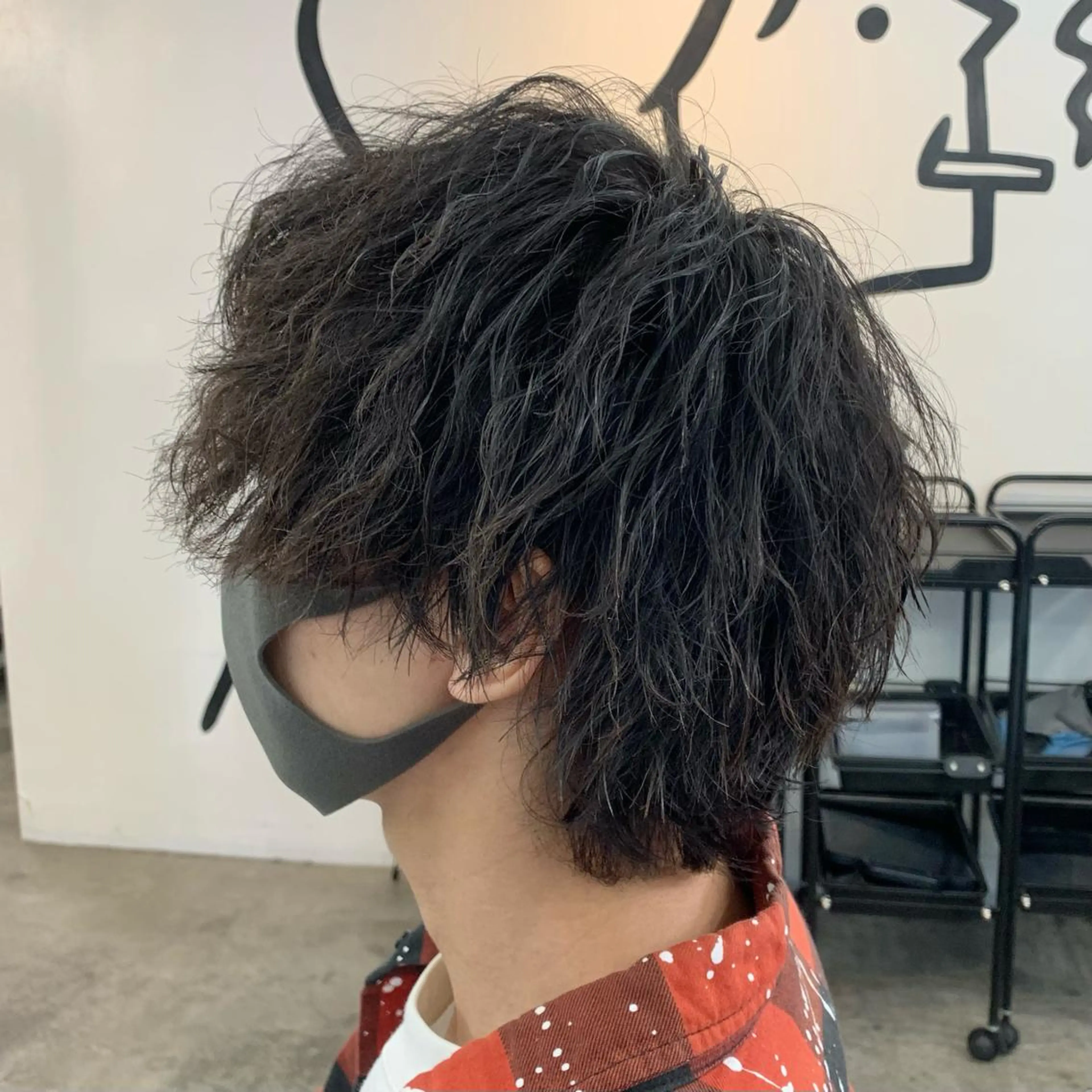 ショート パーマ メンズ メンズウルフカット ショートヘア ウルフカット カット パーマ メンズ特化美容師/ 藤戸 椋のヘアスタイル