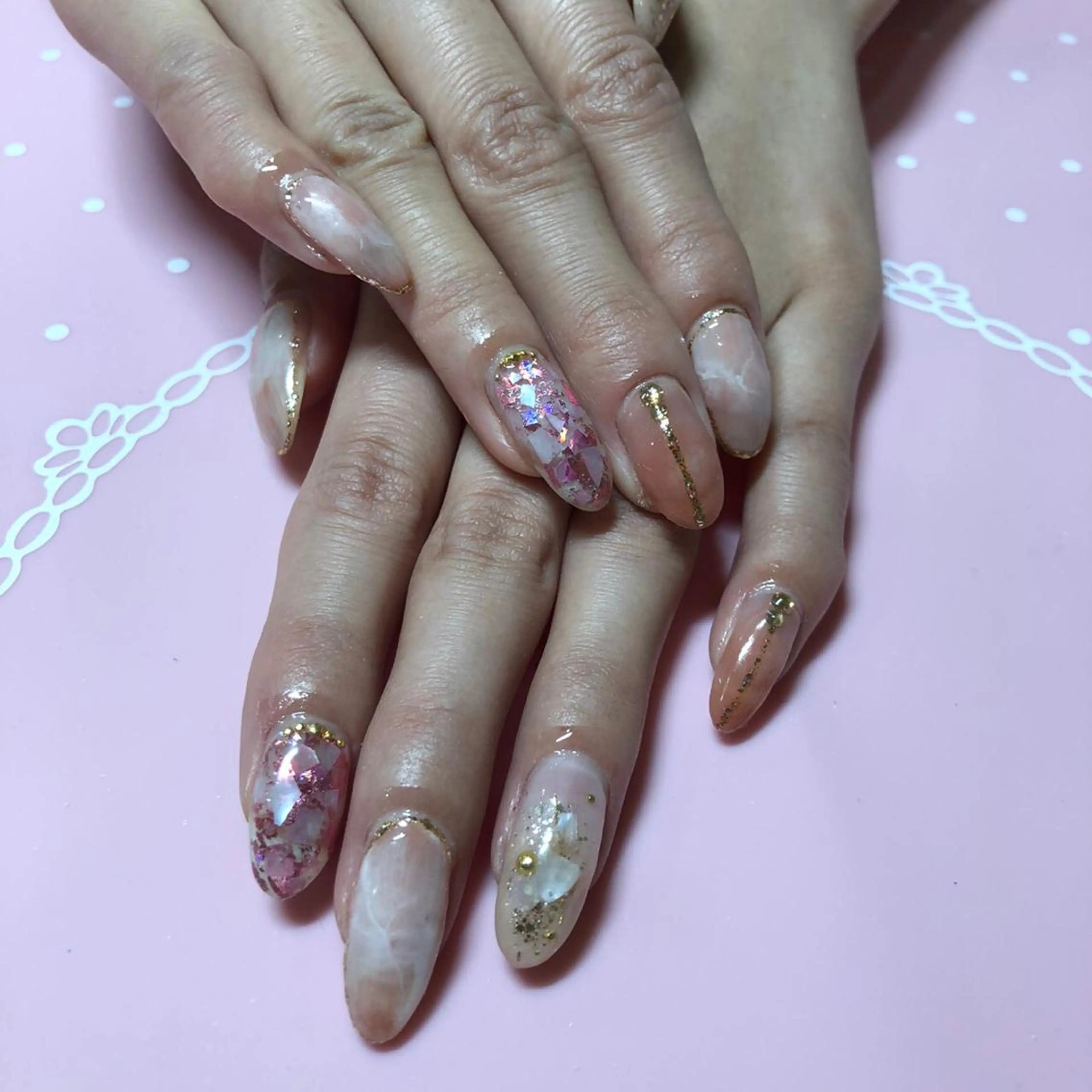 ミディアム ネイル アートネイル 《LB》ラブリエ Nail&eyeのマツエク・マツパデザイン