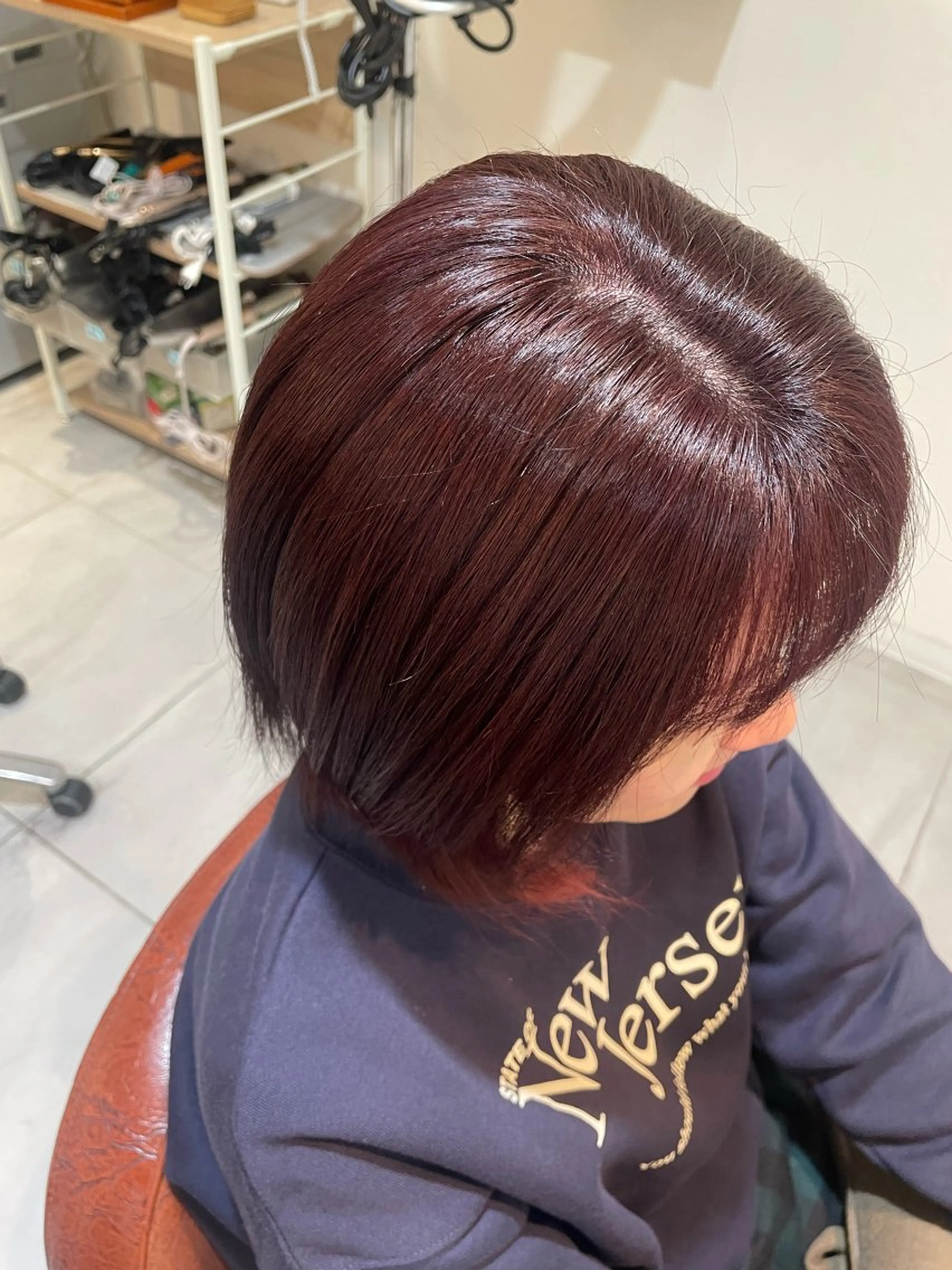 ミディアム カット ヘアカラー トリートメント 平 真亜里のヘアスタイル