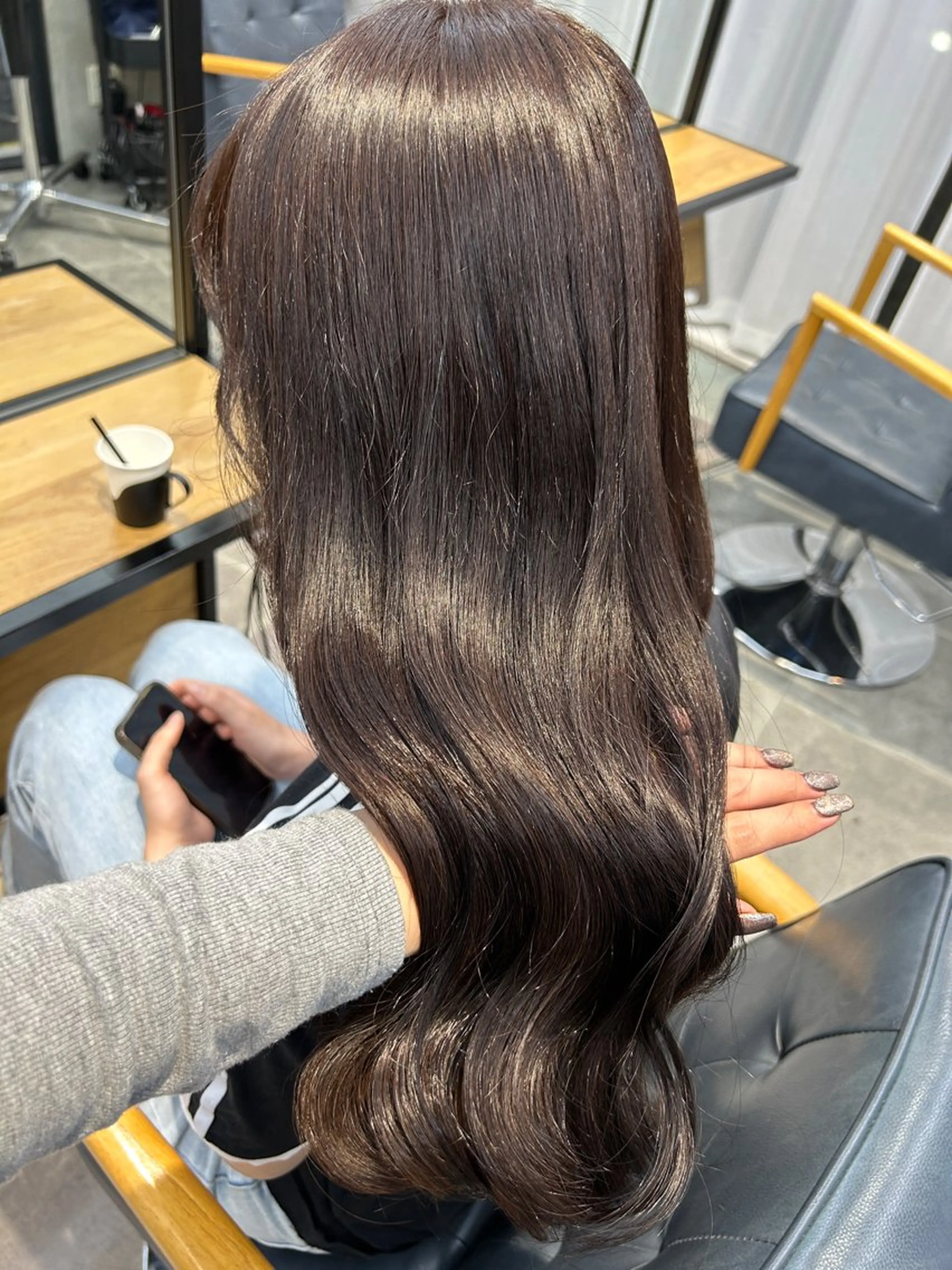 ロング カラー カット ヘアカラー トリートメント newi梅田🫧韓国 ヘア🫧sakiのヘアスタイル