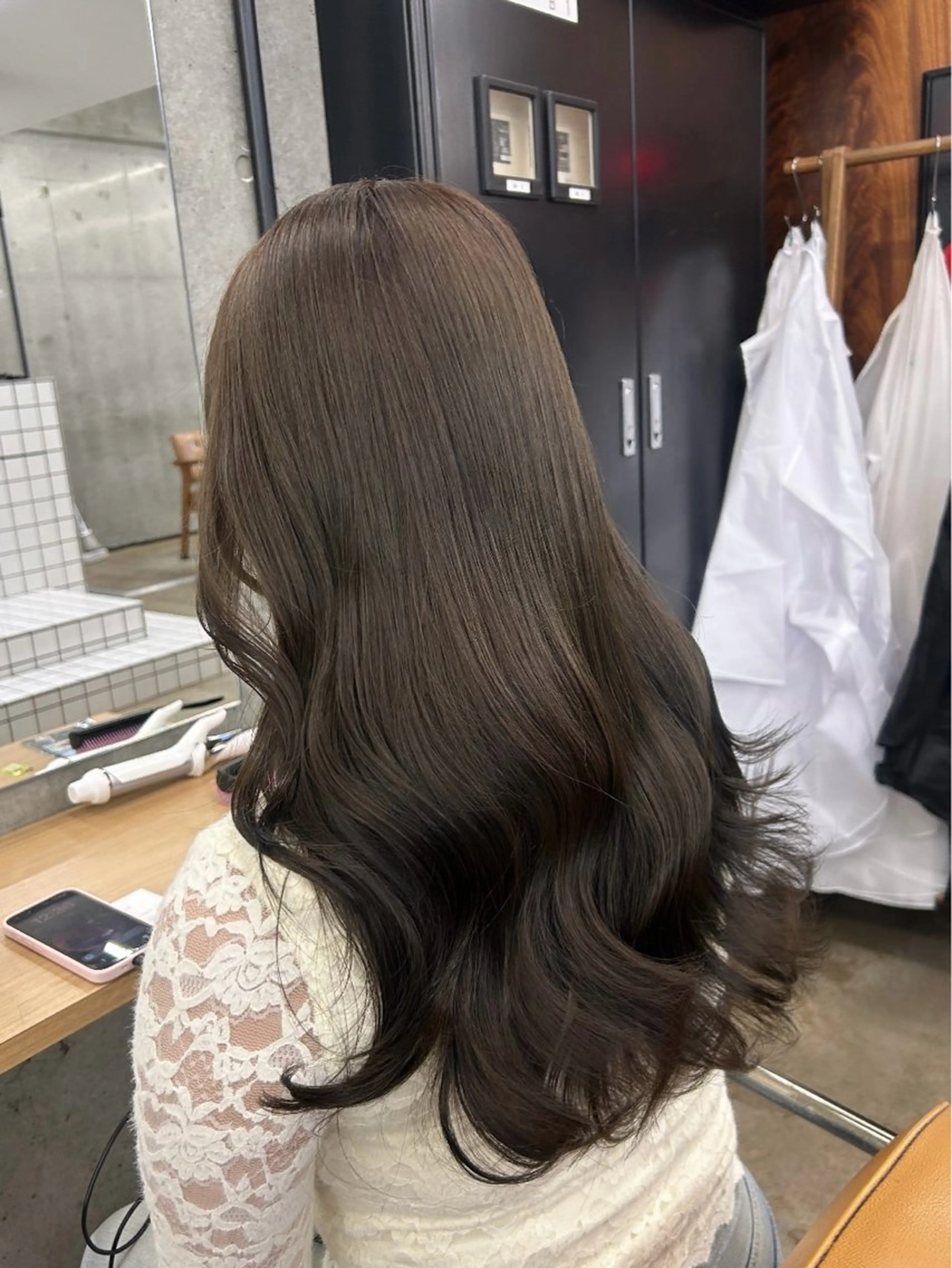 ロング カラー カット ヘアカラー トリートメント 🌷ラベンダーピンク 顔まわり🌷ねいろのヘアスタイル