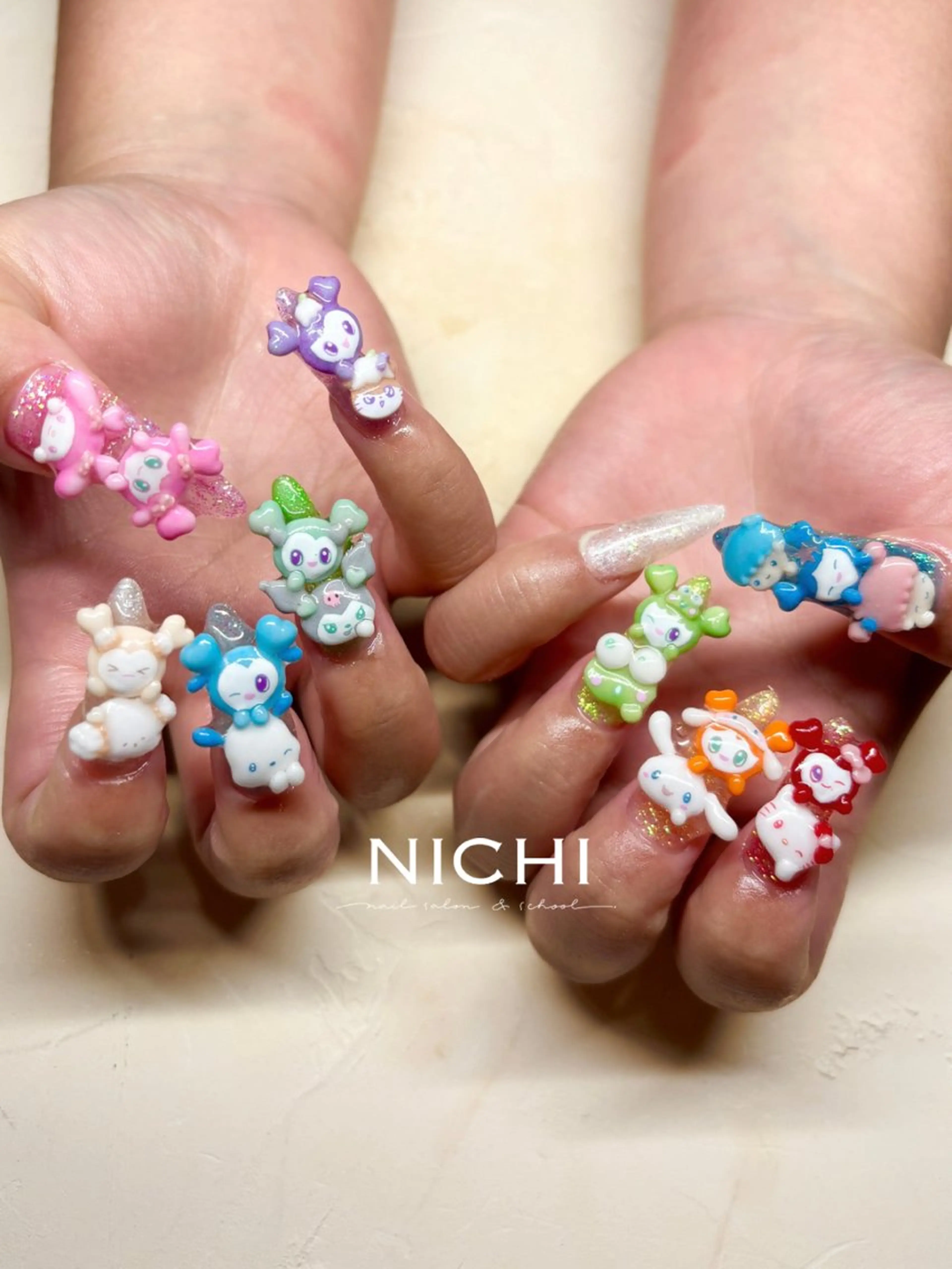 ロング ハンドネイル NICHI 田所梨英のネイルデザイン
