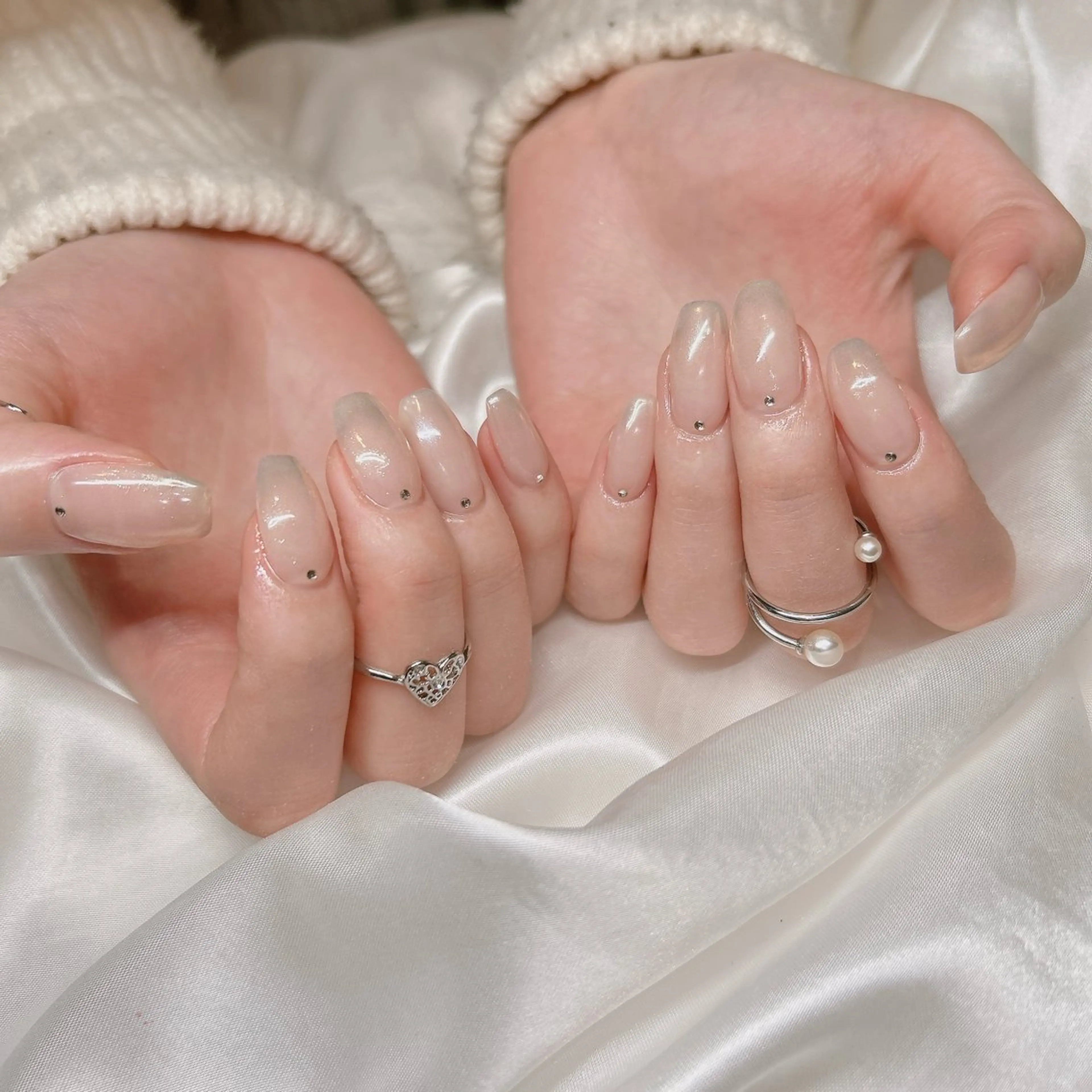 ネイル グラデーション ミラーネイル ハンドネイル junna 金山.東別院.上前津のネイルデザイン