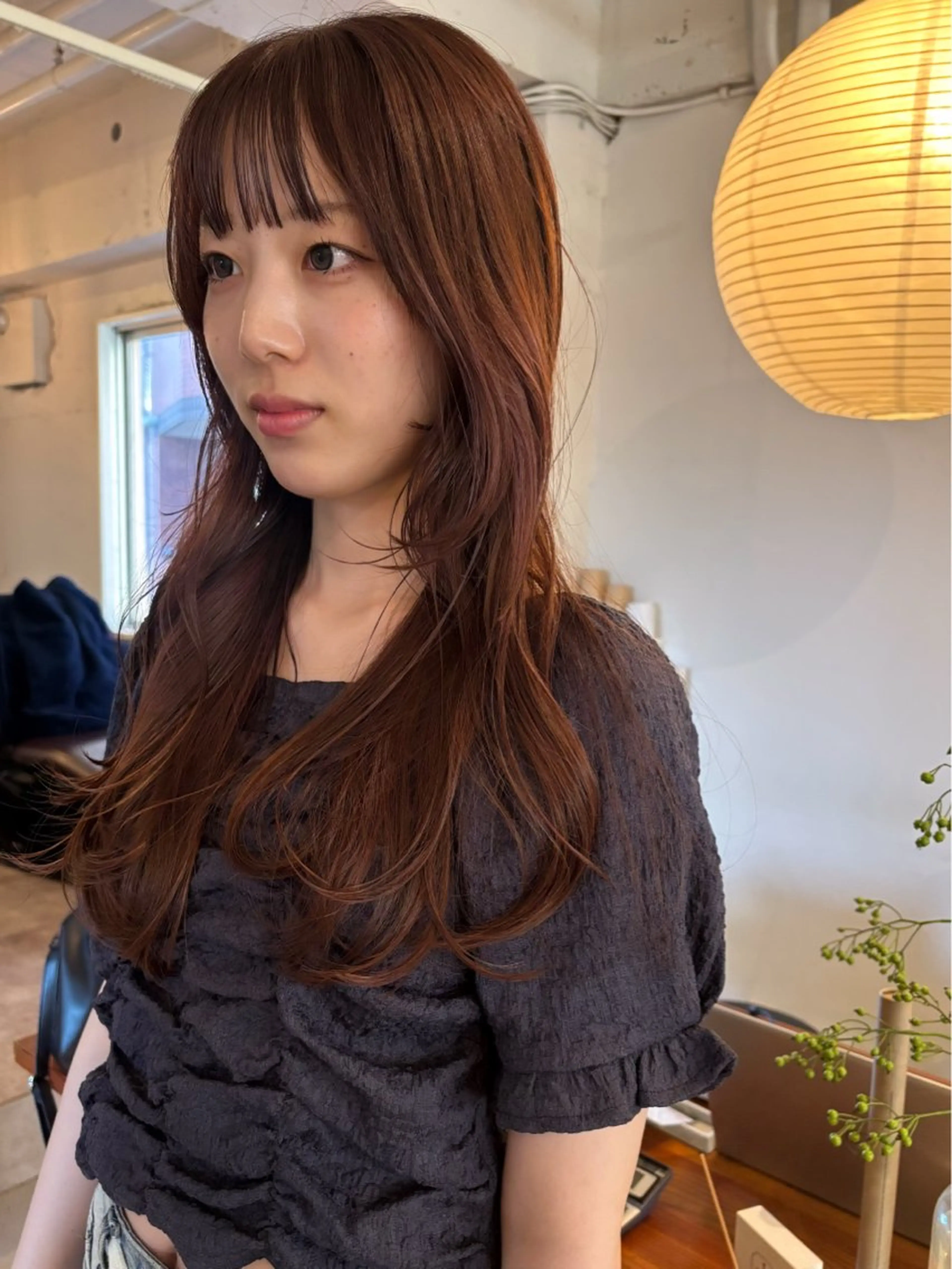 ロング ピンクブラウン カット ヘアカラー トリートメント 🍑透明感hair ・NENE🍑のヘアスタイル