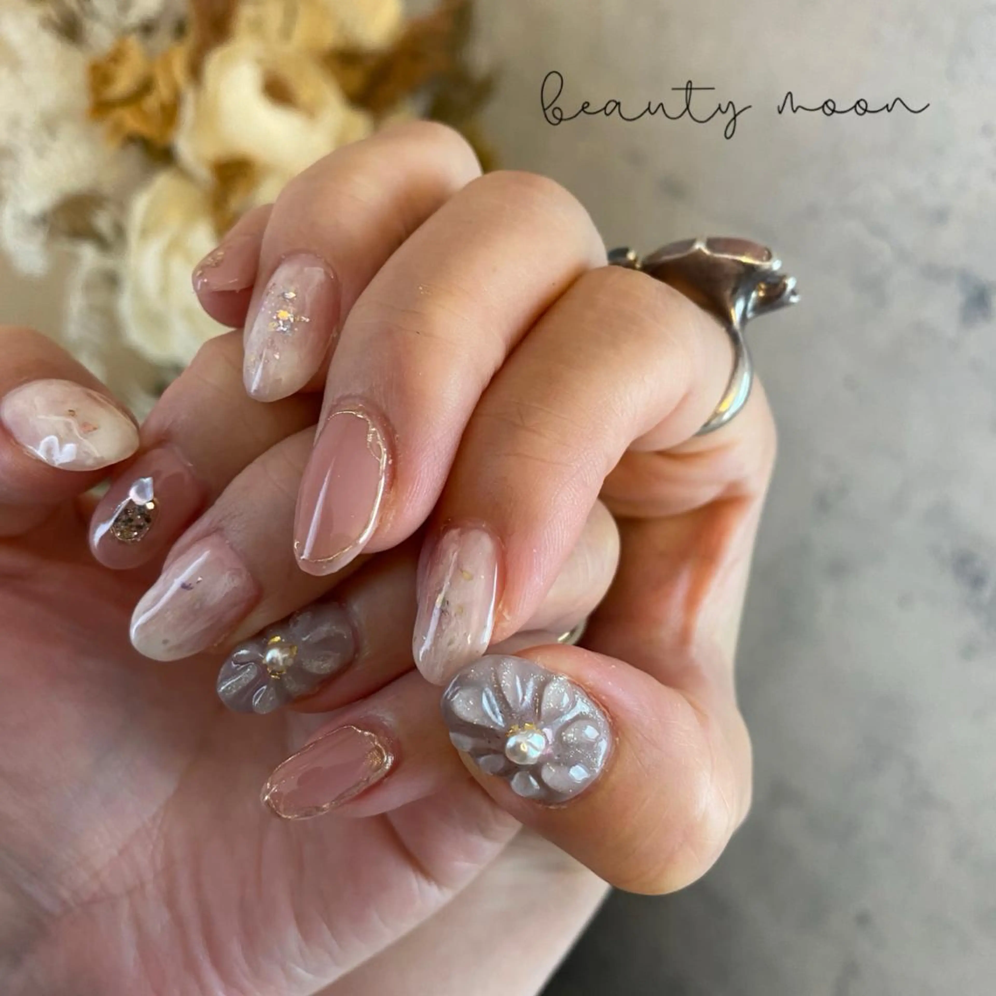 ネイル ピンク ぷっくりネイル 春ネイル ハンドネイル beauty ☪︎moonのネイルデザイン