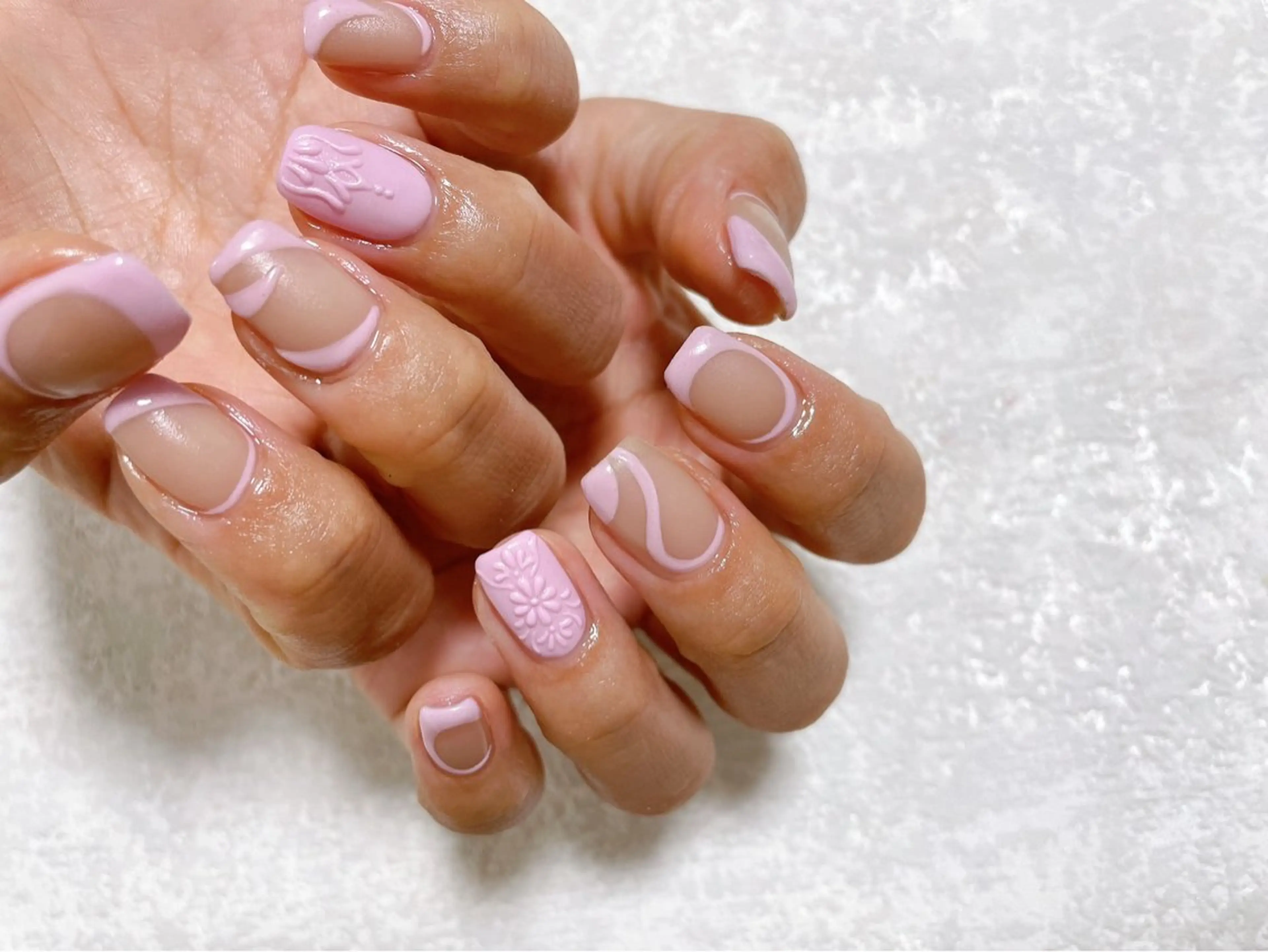 ネイル ジェルネイル メンズネイル パラジェル 春ネイル ワンホンネイル kiki nail たまプラーザのネイルデザイン