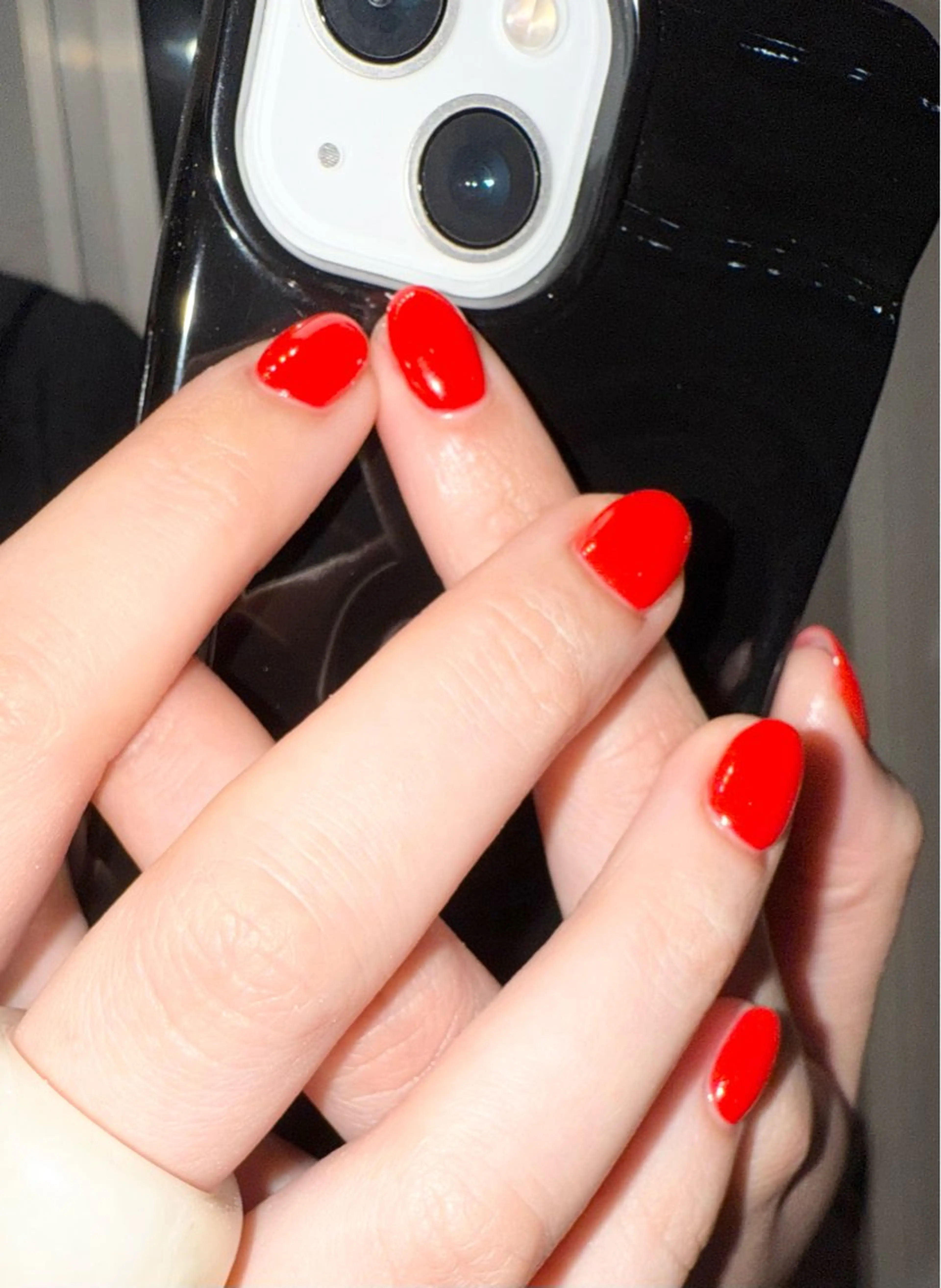 ネイル ワンカラーネイル 赤色 Jrネイリスト Reiのネイルデザイン