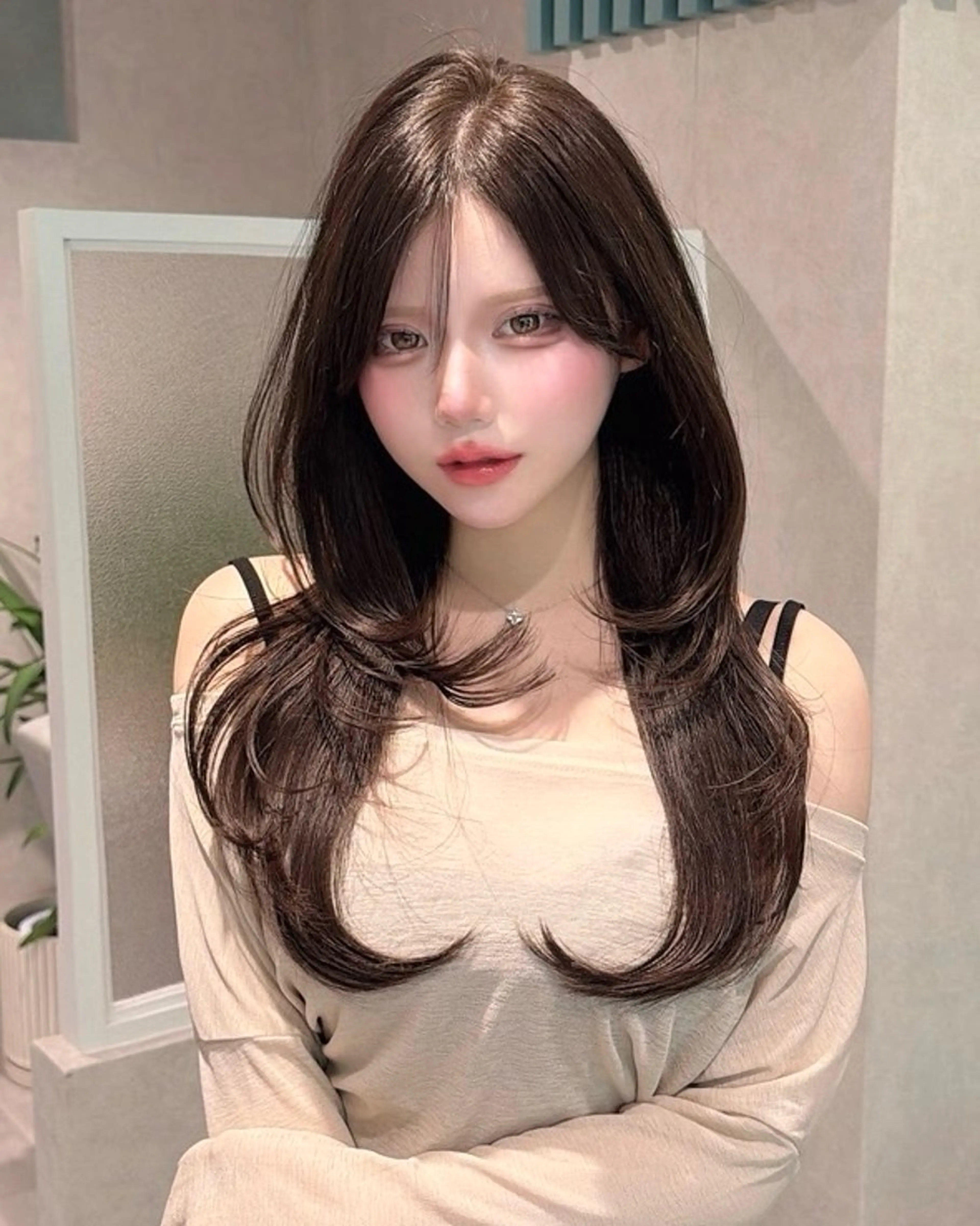 ロング レイヤーカット カット ヘアカラー 韓国レイヤー RYOTAのヘアスタイル