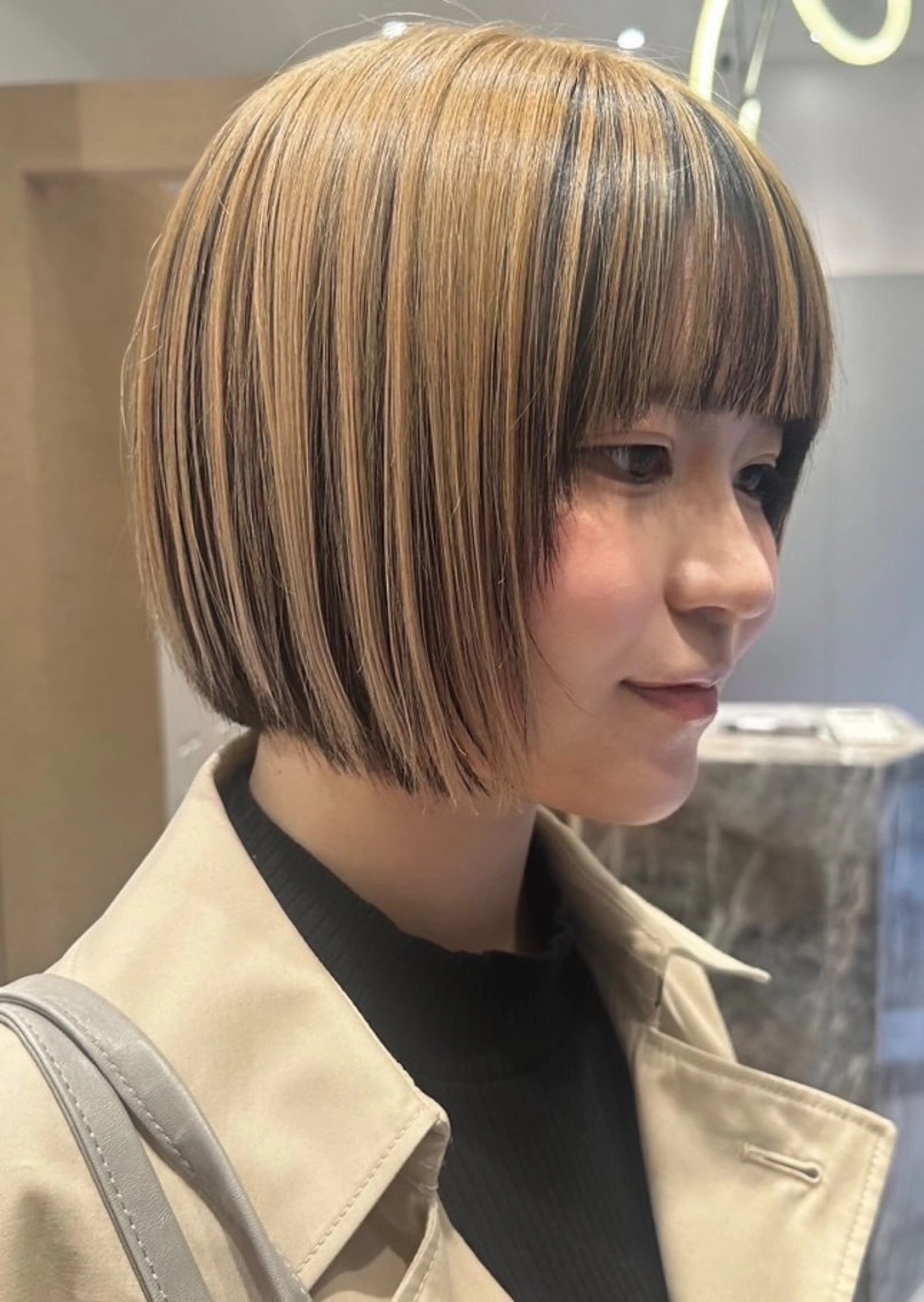 ショート カラー デザインカラー ボブ 似合わせカット ユウ  二子玉川駅 半個室サロンのヘアスタイル