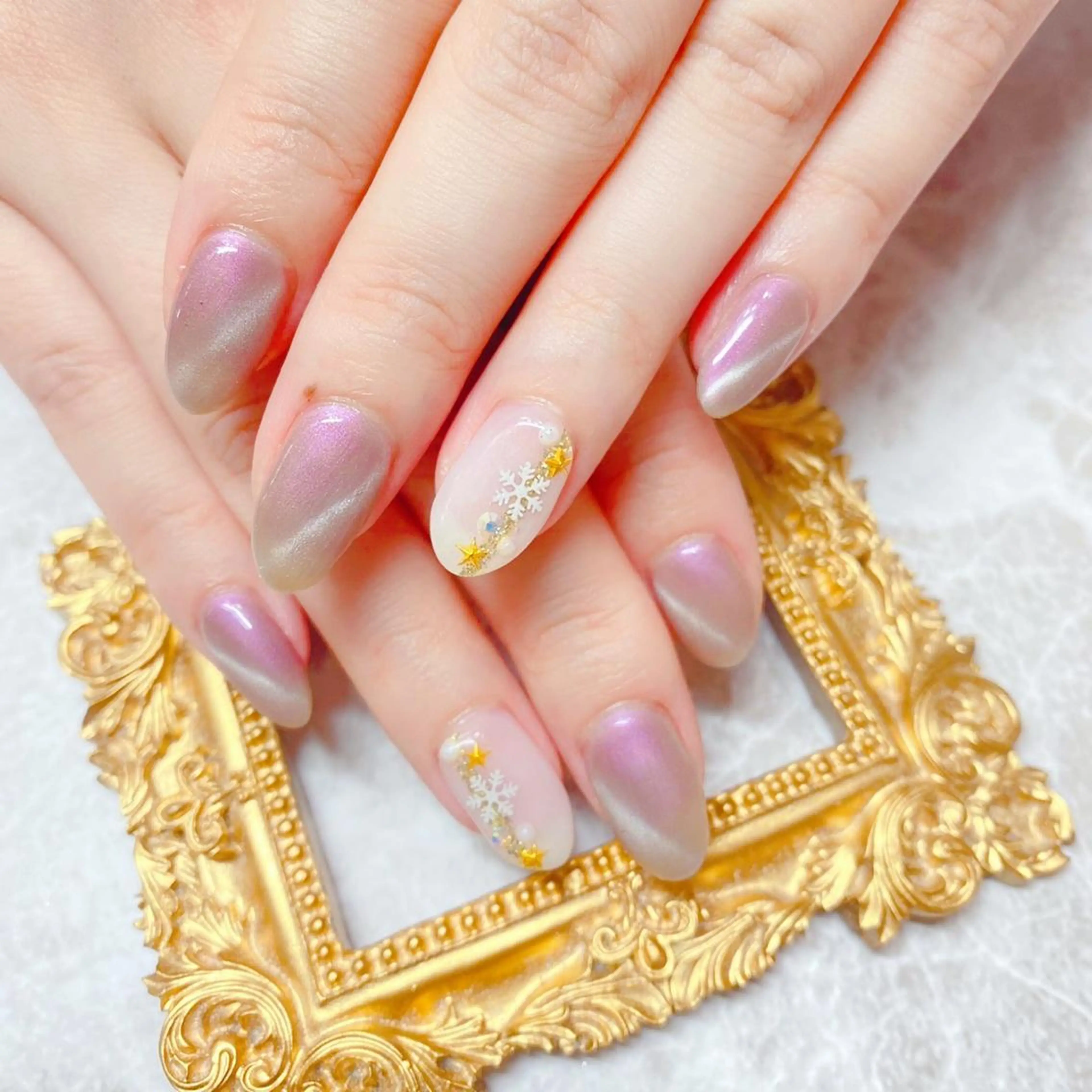 ネイル ハンドネイル マジック ミラーのネイルデザイン