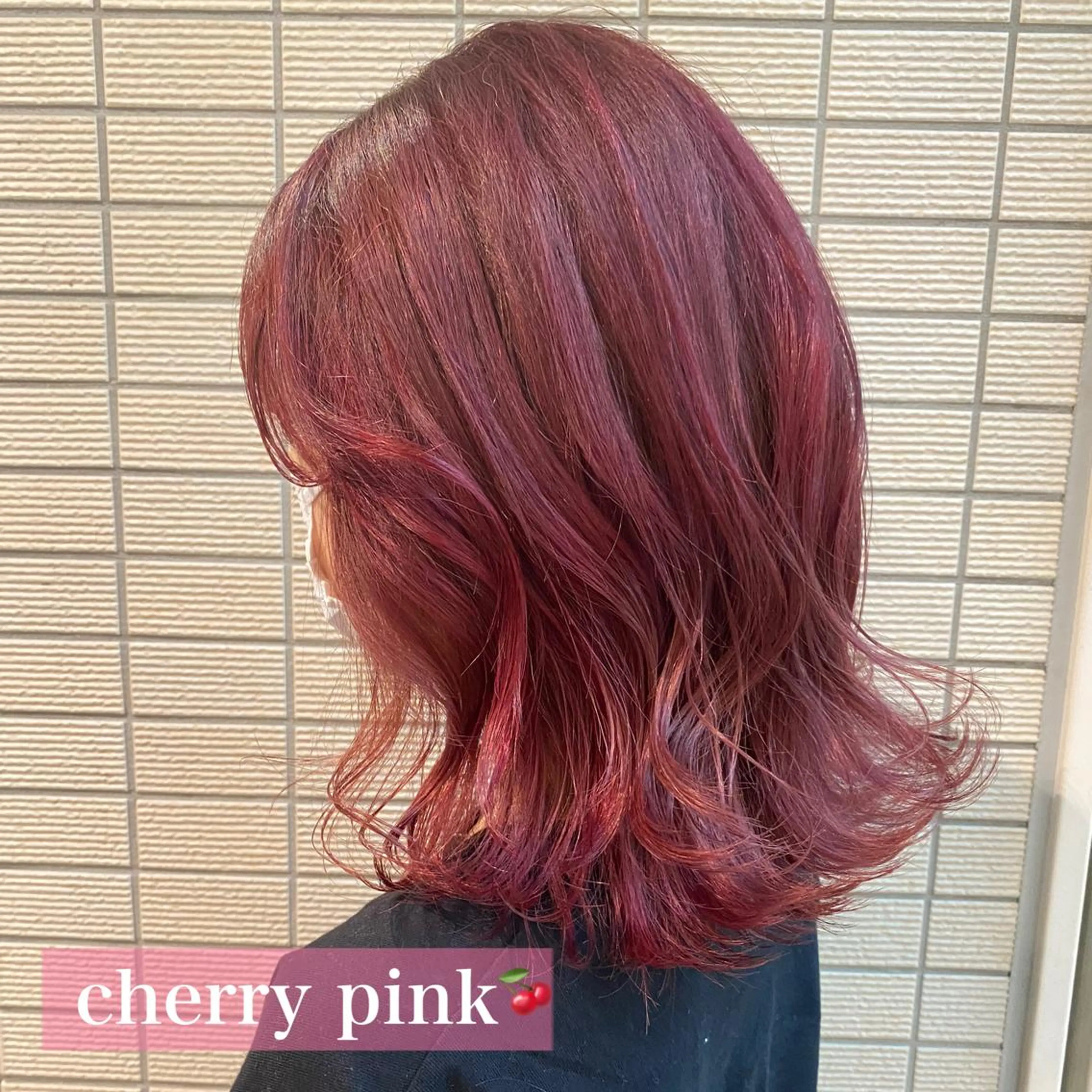 セミロング カラー ピンクカラー miiia lashのマツエク・マツパデザイン